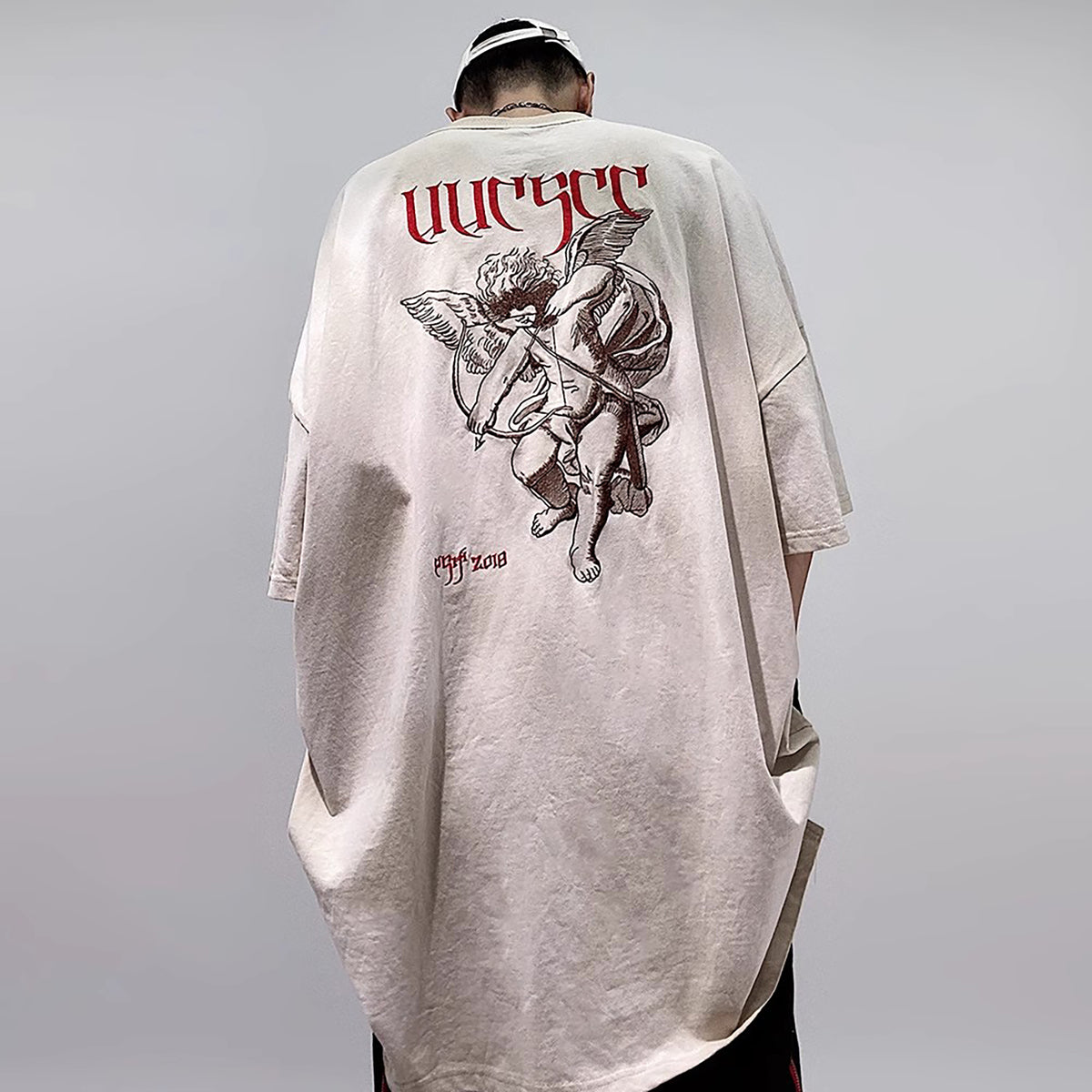UUCSCC Retro Washed Embroidered Oversized Heavyweight T-Shirt