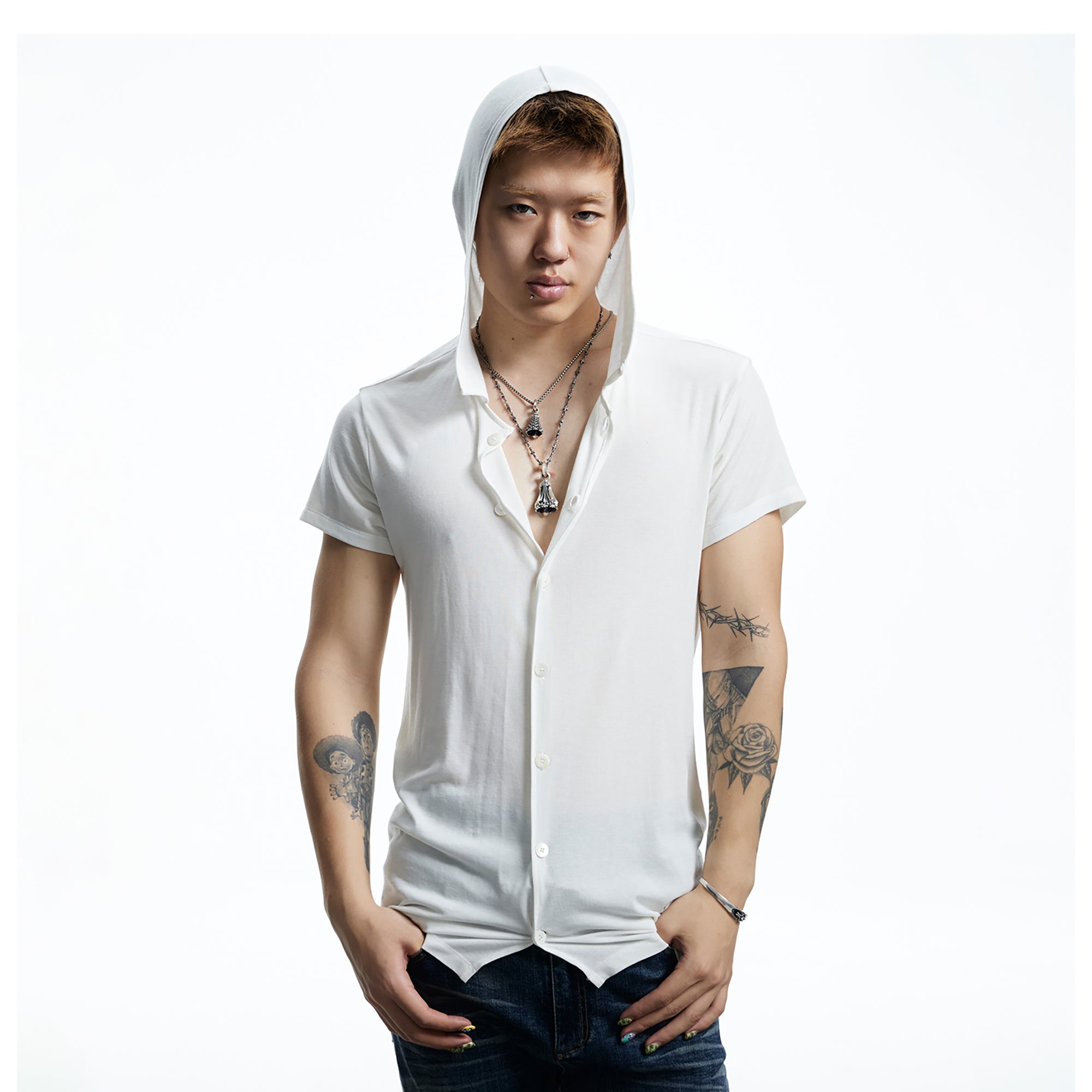 DND4DES Ruched Back Hooded T-Shirt, premium urban and streetwear designers apparel on PROJECTISR.com, DND4DES