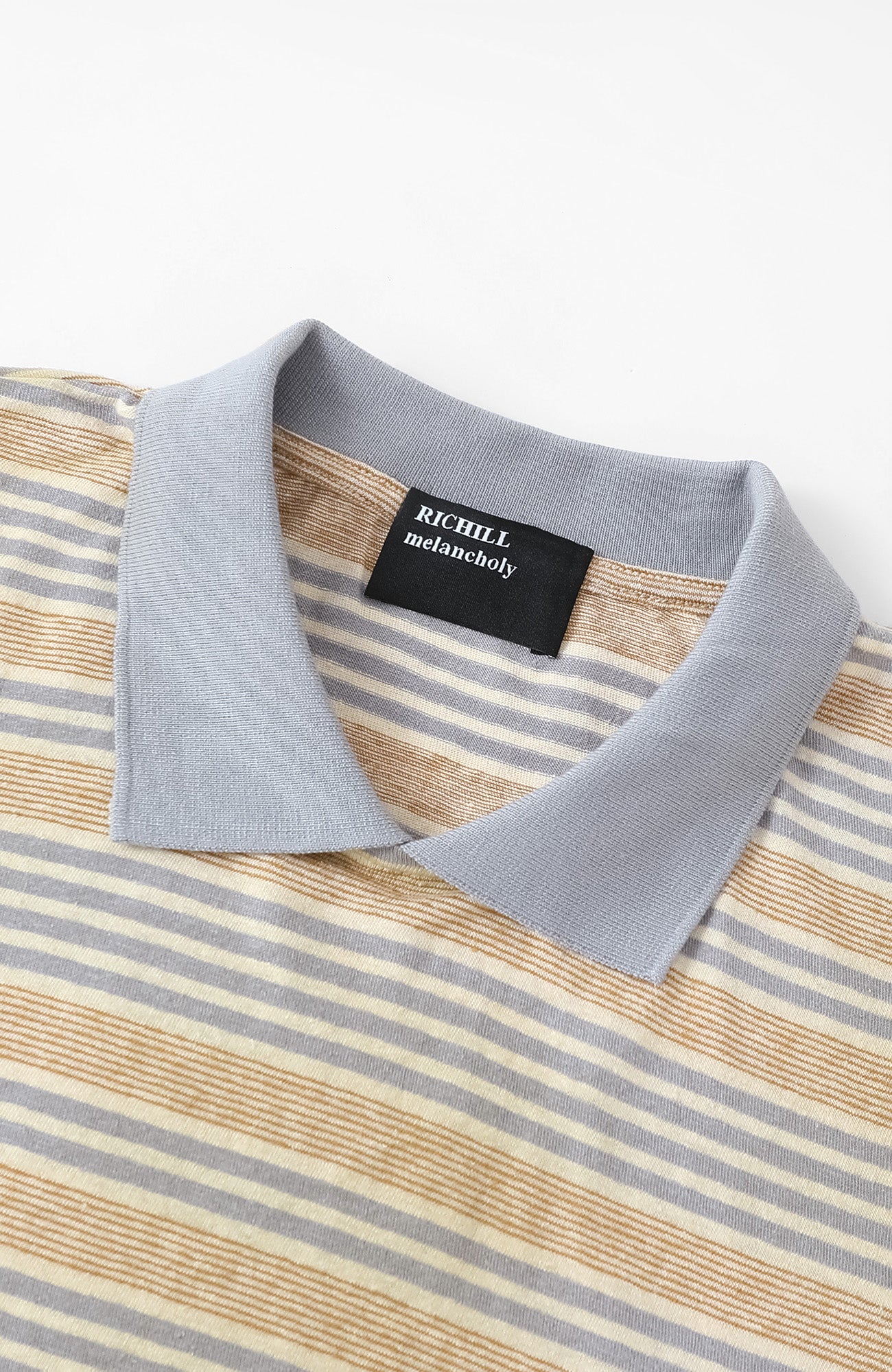RICHILL Retro Washed Striped Polo Tee, premium urban and streetwear designers apparel on PROJECTISR.com, RICHILL