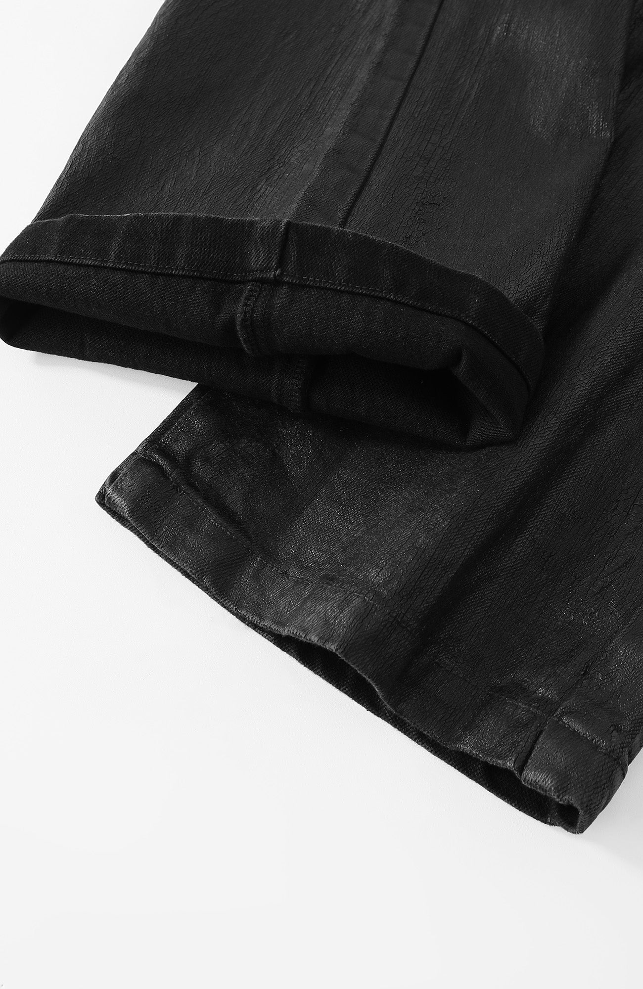 RICHILL Cracked Coated Flared Denim Pants, premium urban and streetwear designers apparel on PROJECTISR.com, RICHILL