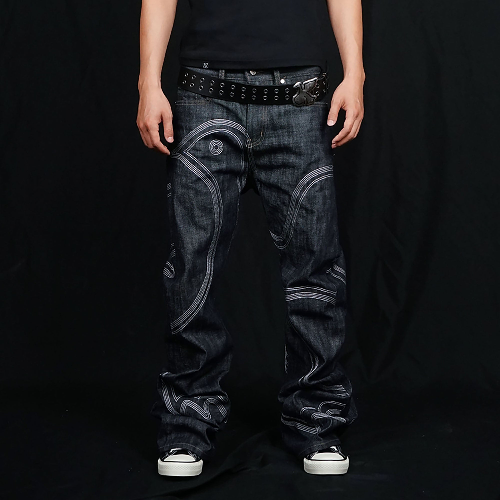 VINKID Embroidered Dove Stitched Selvedge Jeans, premium urban and streetwear designers apparel on PROJECTISR.com, VINKID