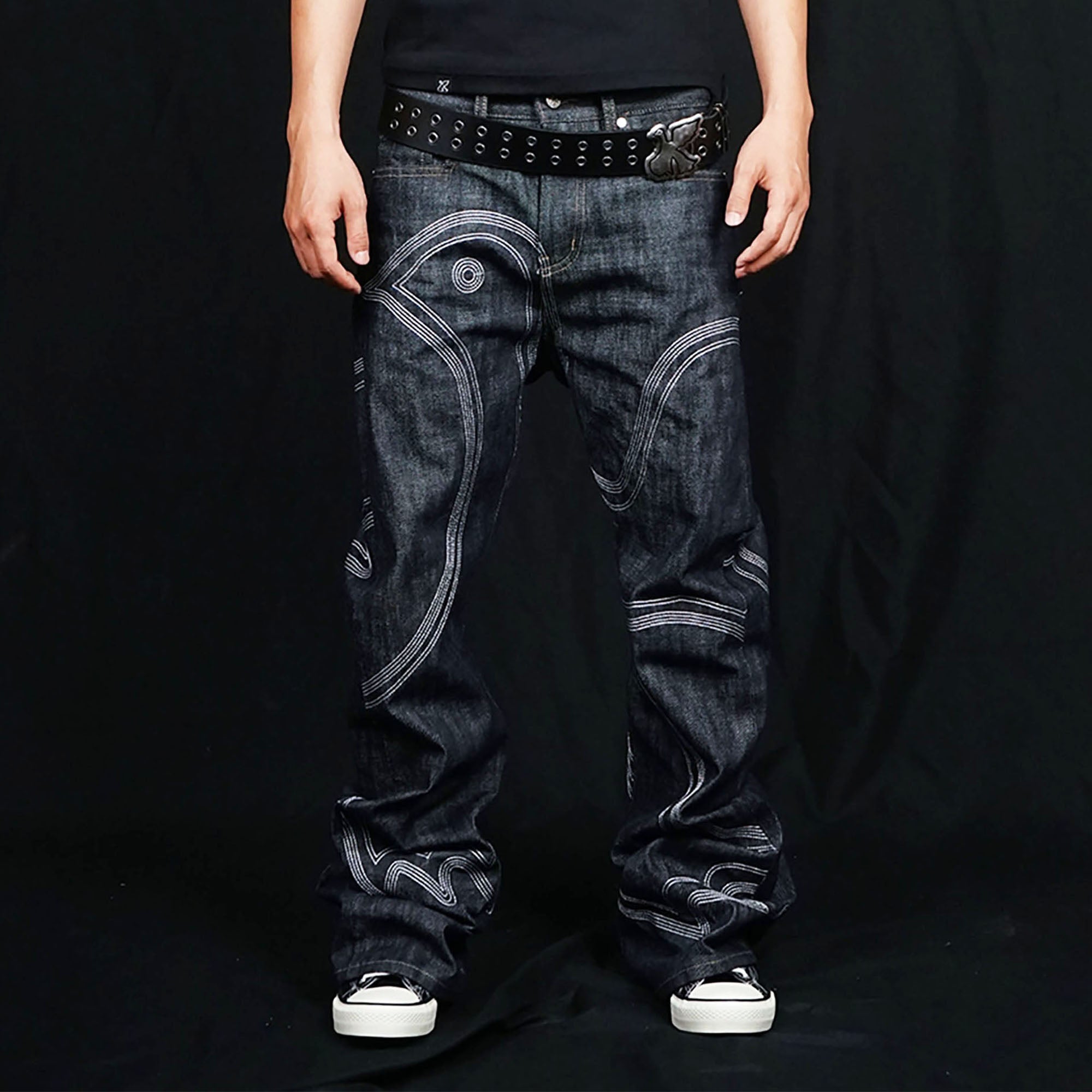 VINKID Embroidered Dove Stitched Selvedge Jeans