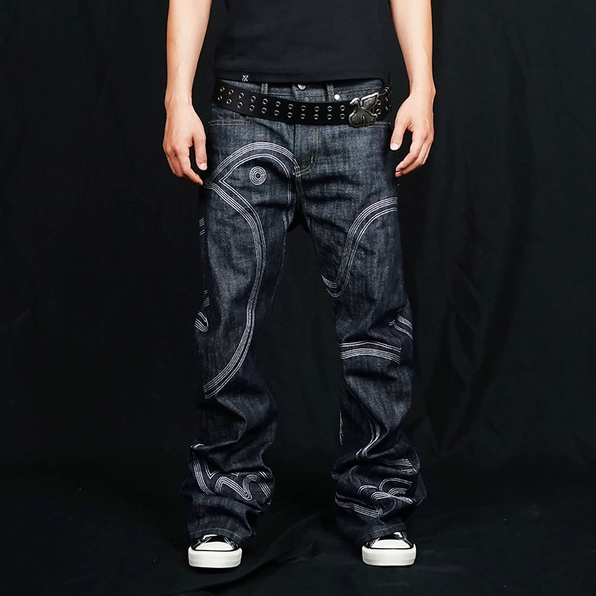 VINKID Embroidered Dove Stitched Selvedge Jeans