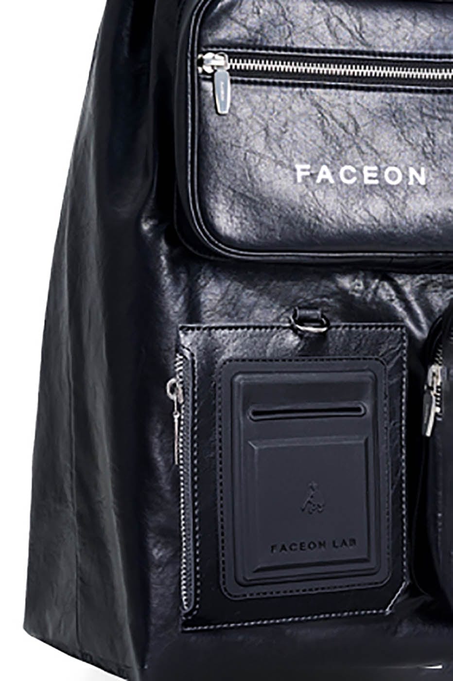 FACEONLAB Multi-Pocket Faux Leather Nomad Bag, premium urban and streetwear designers apparel on PROJECTISR.com, FACEONLAB