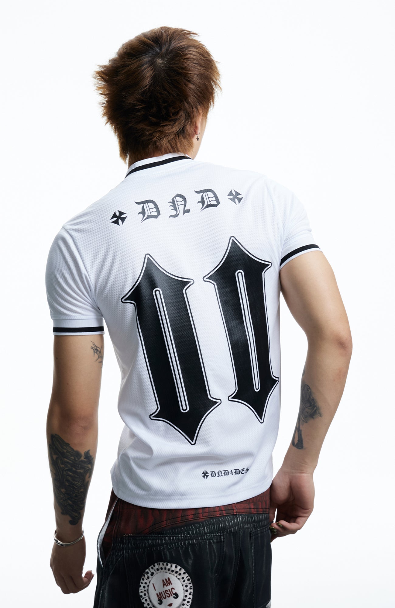 DND4DES Gothic Letter V-Neck Jersey T-Shirt, premium urban and streetwear designers apparel on PROJECTISR.com, DND4DES
