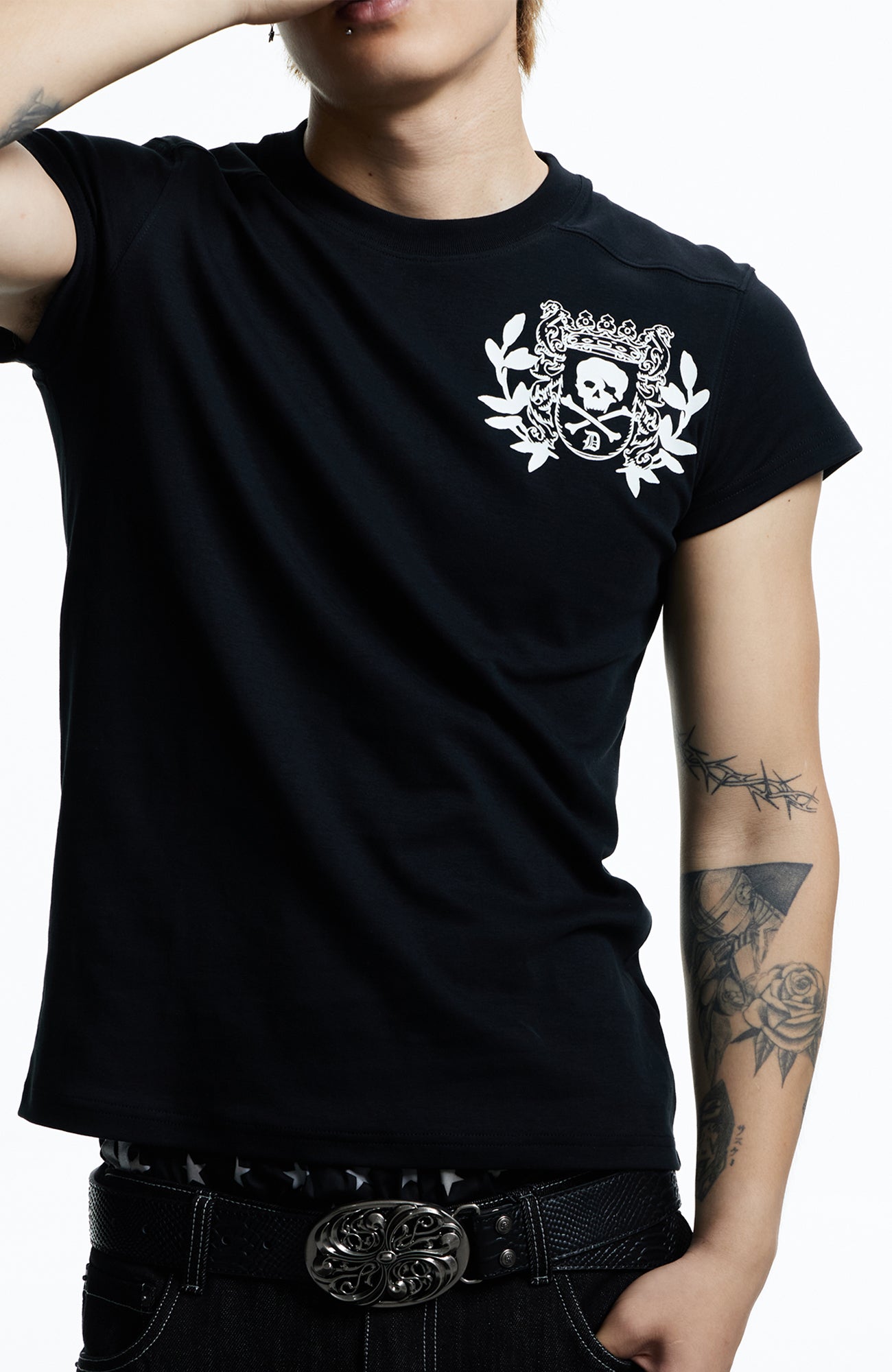 DND4DES Gothic Skull Crest T-Shirt, premium urban and streetwear designers apparel on PROJECTISR.com, DND4DES