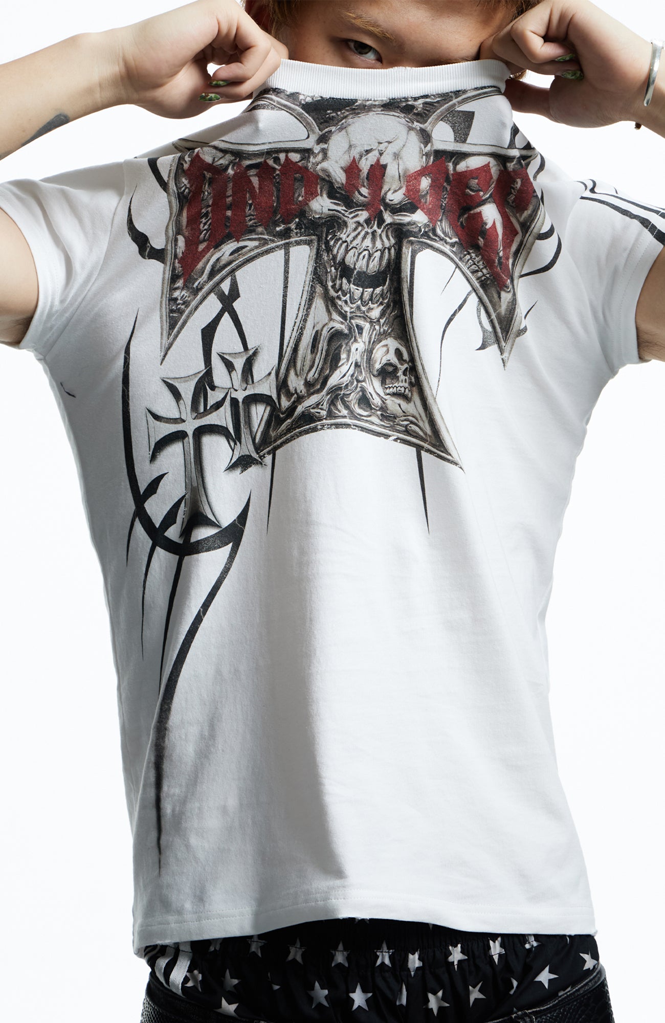 DND4DES Gothic Skull Cross Graphic T-Shirt, premium urban and streetwear designers apparel on PROJECTISR.com, DND4DES