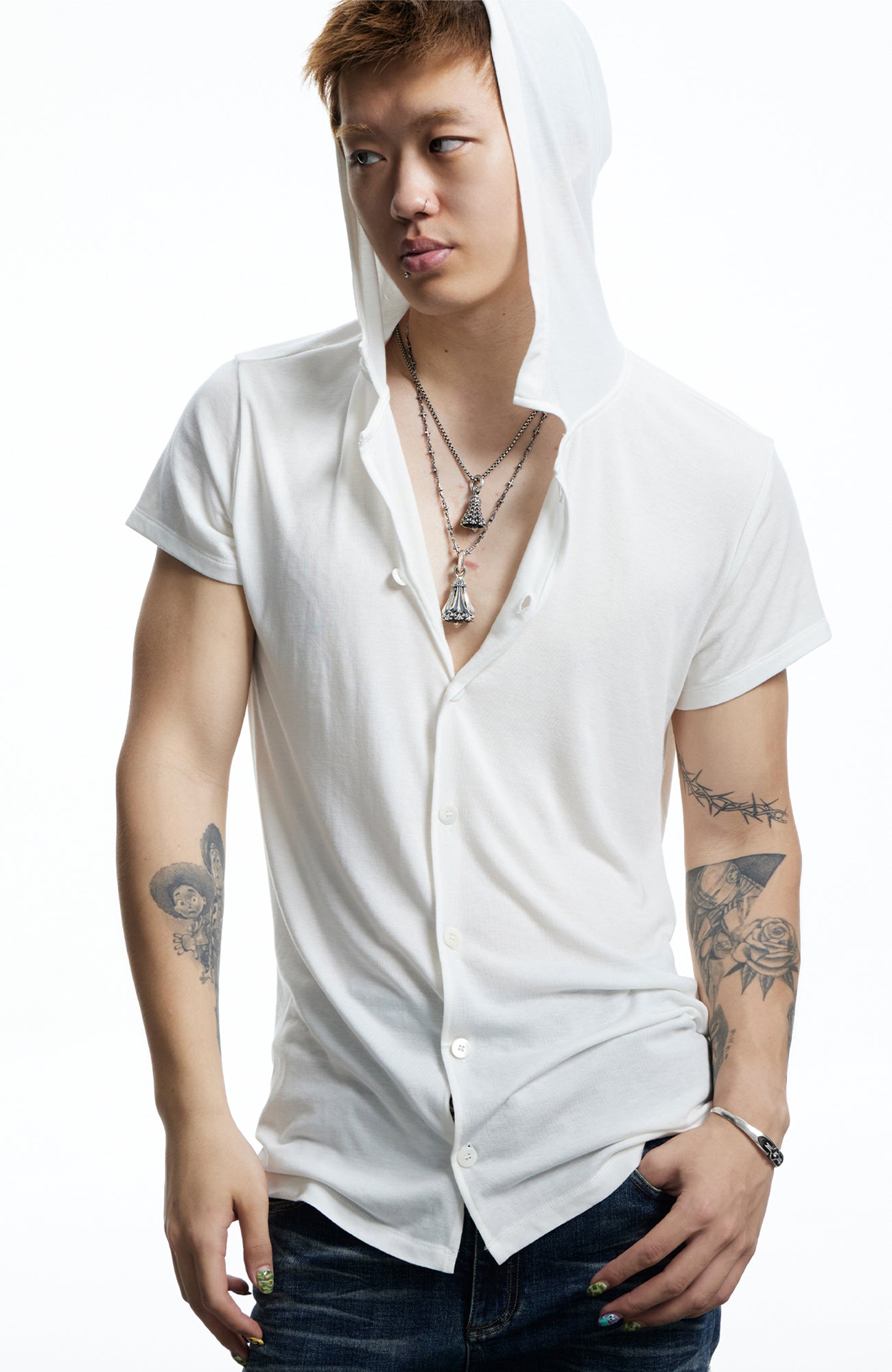 DND4DES Ruched Back Hooded T-Shirt, premium urban and streetwear designers apparel on PROJECTISR.com, DND4DES