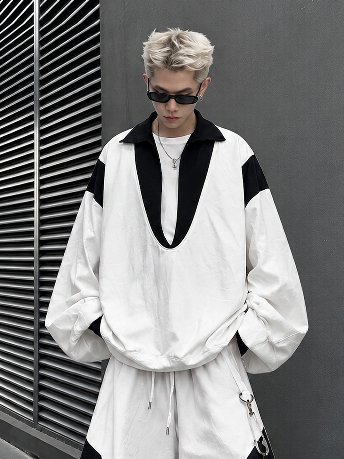 UUCSCC Contrast Layered Oversized Pullover, premium urban and streetwear designers apparel on PROJECTISR.com, UUCSCC