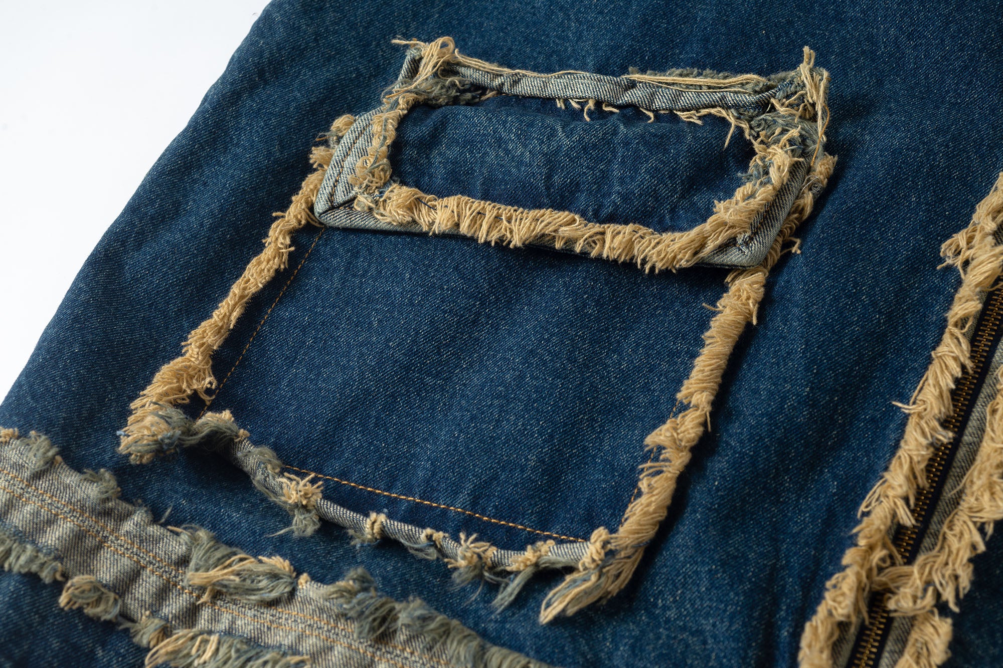 TUIMU Fringe-Trim Denim Jacket, premium urban and streetwear designers apparel on PROJECTISR.com, TUIMU