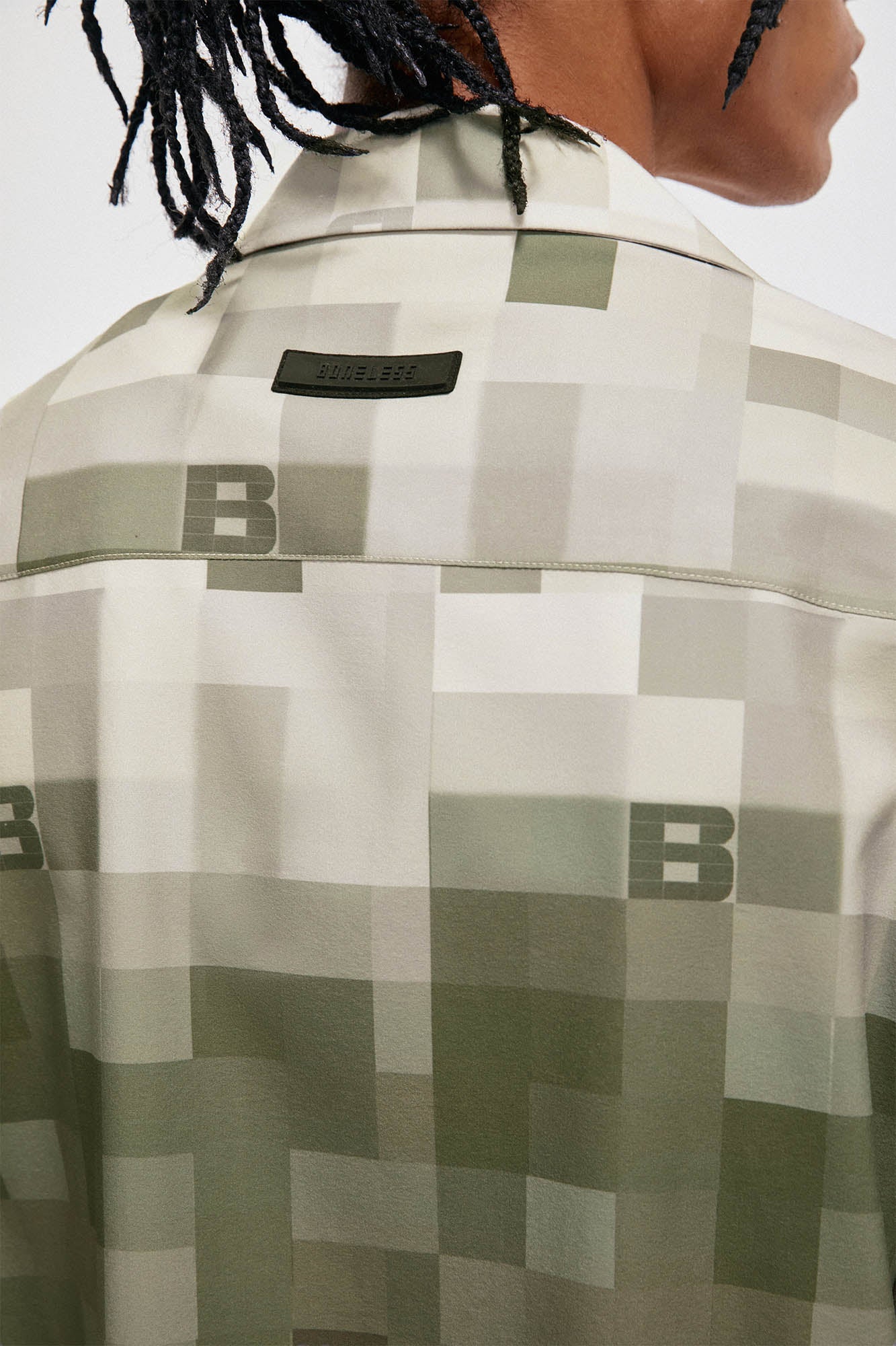 BONELESS Pixelated Camo Cuban Half Shirt, premium urban and streetwear designers apparel on PROJECTISR.com, BONELESS