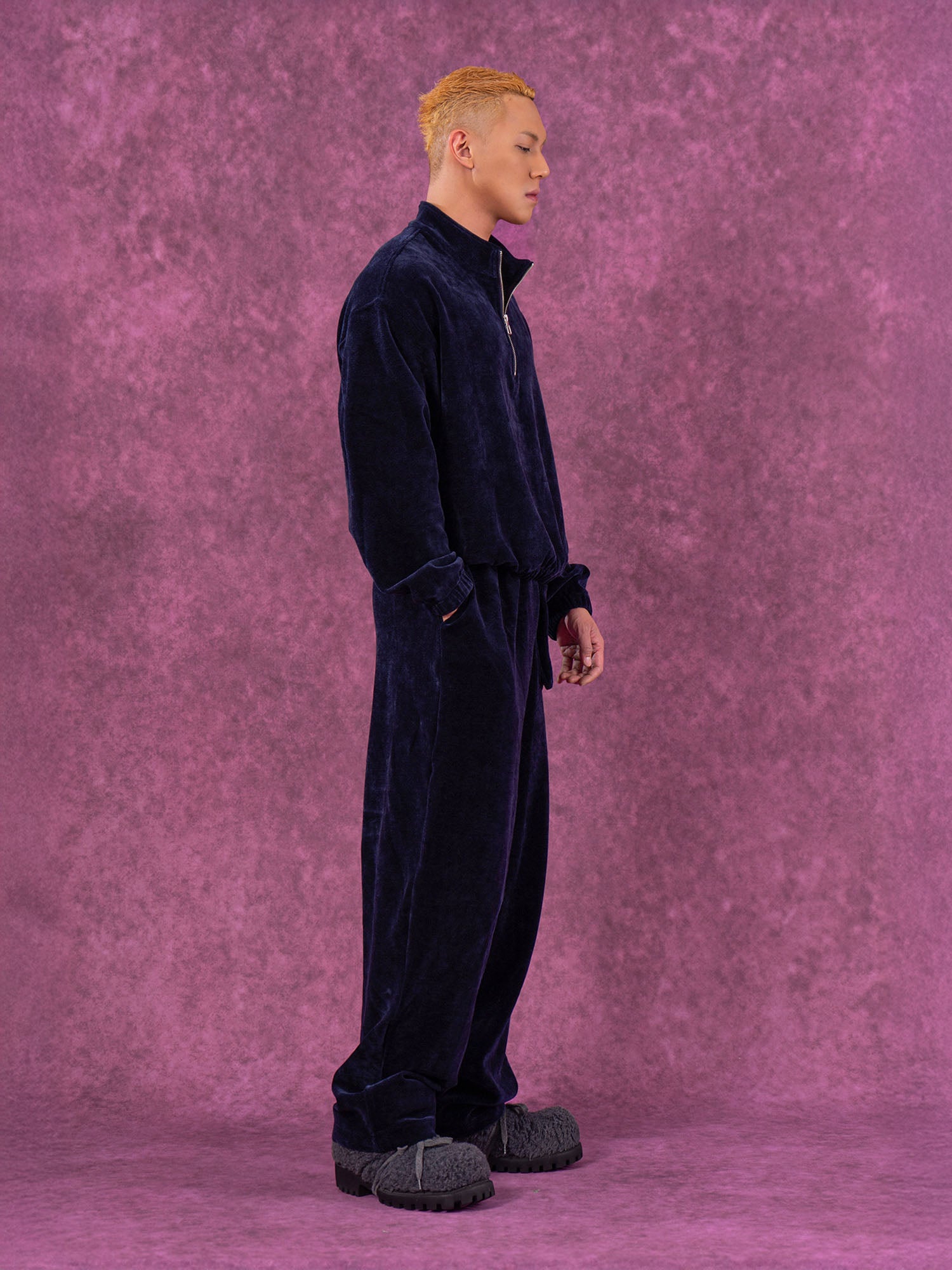 CLP Corduroy Elastic-Hem Half-Zip Pullover, premium urban and streetwear designers apparel on PROJECTISR.com, CLP