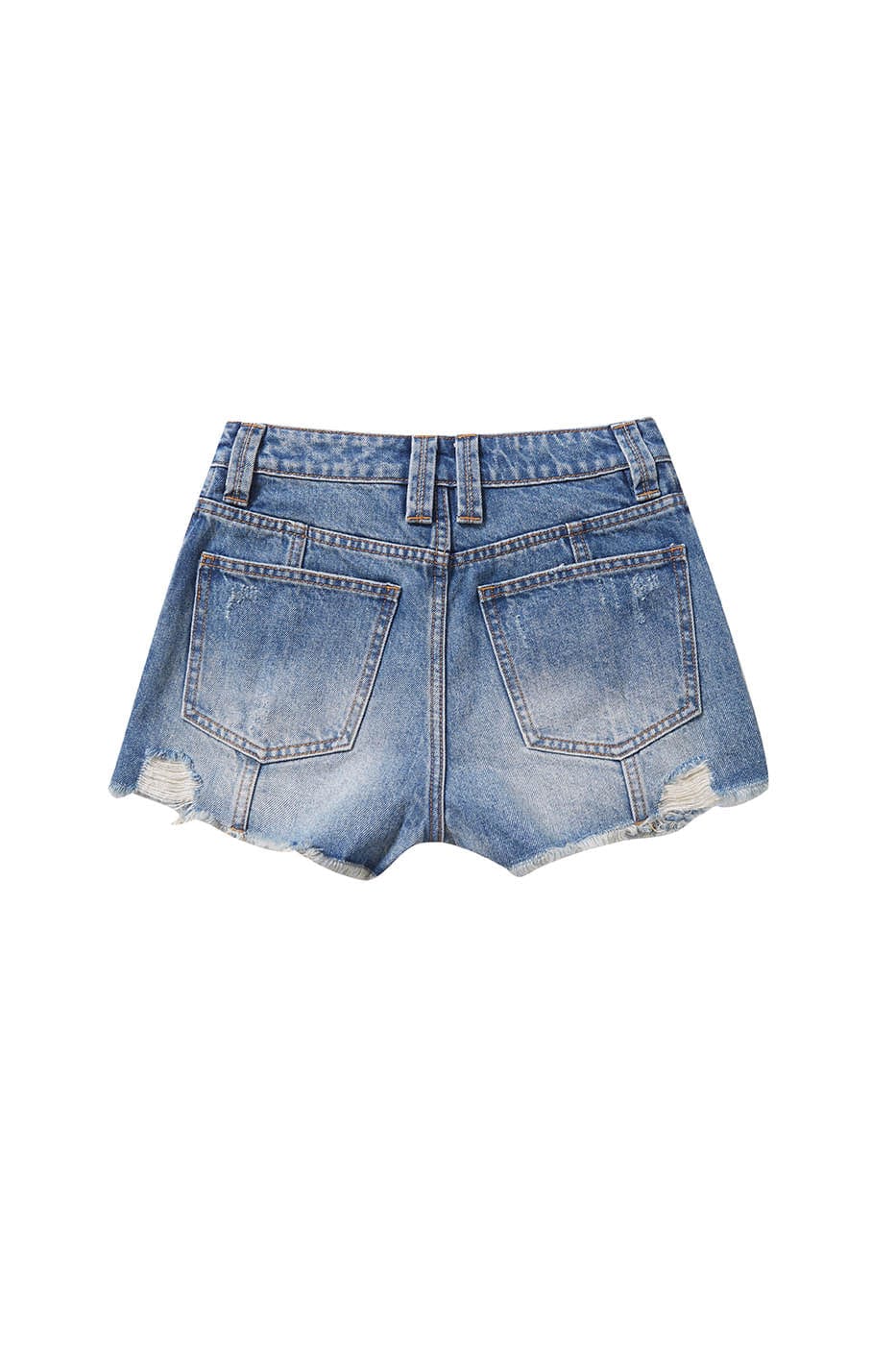 FACEONLAB Deconstructed Cropped Ripped Denim Shorts