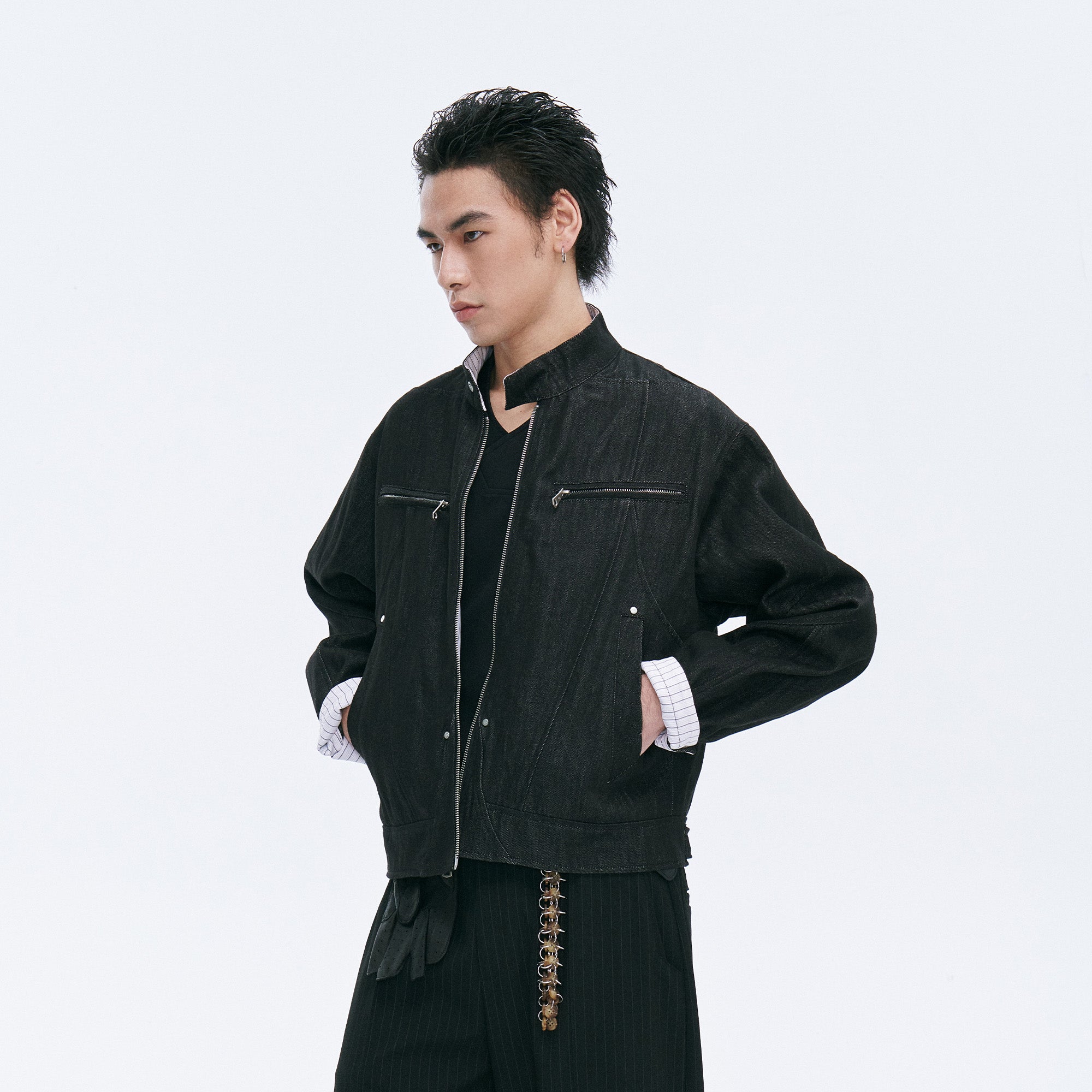 CATSSTAC Essential Harrington Raw Denim Jacket, premium urban and streetwear designers apparel on PROJECTISR.com, CATSSTAC