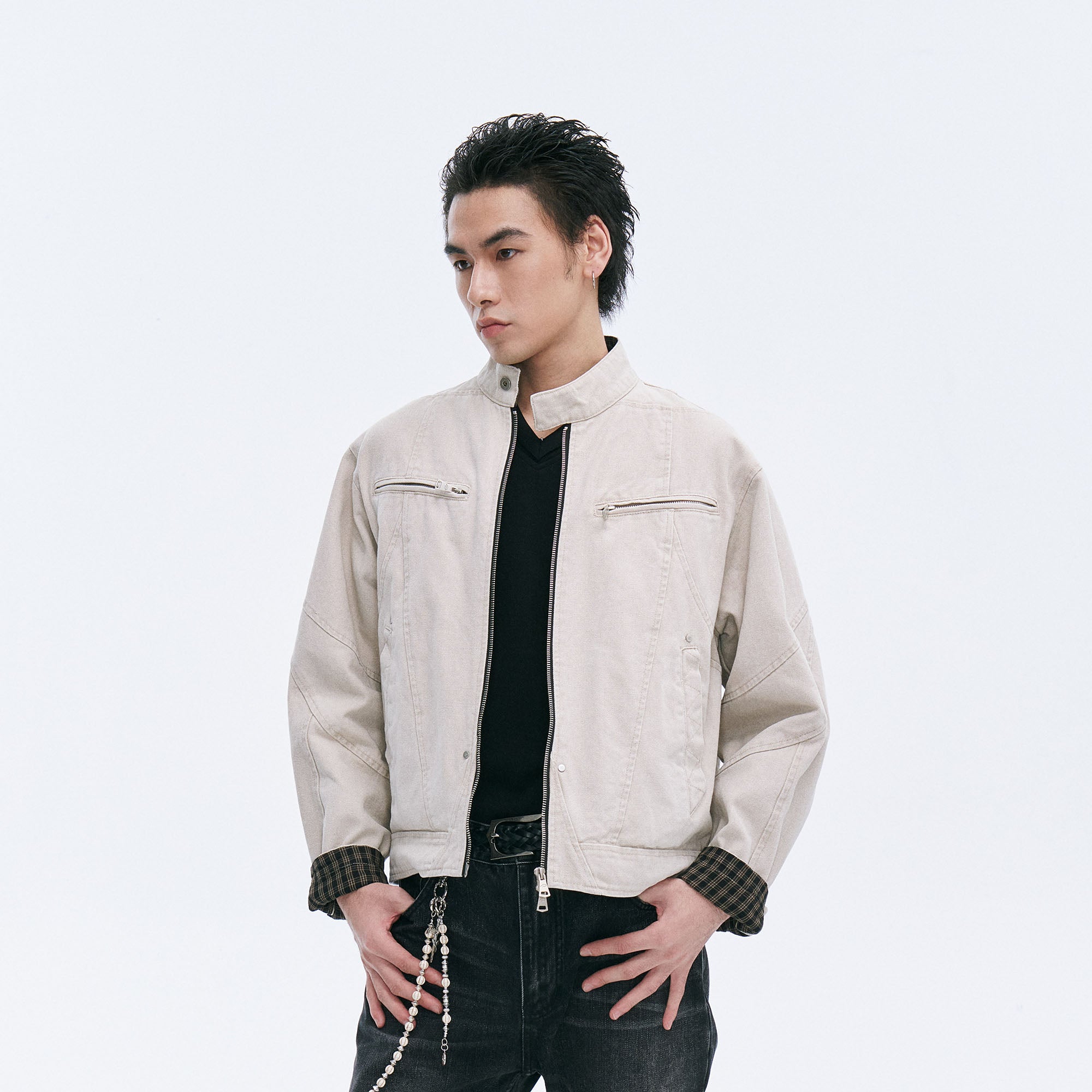 CATSSTAC Check-Lined Harrington Jacket, premium urban and streetwear designers apparel on PROJECTISR.com, CATSSTAC
