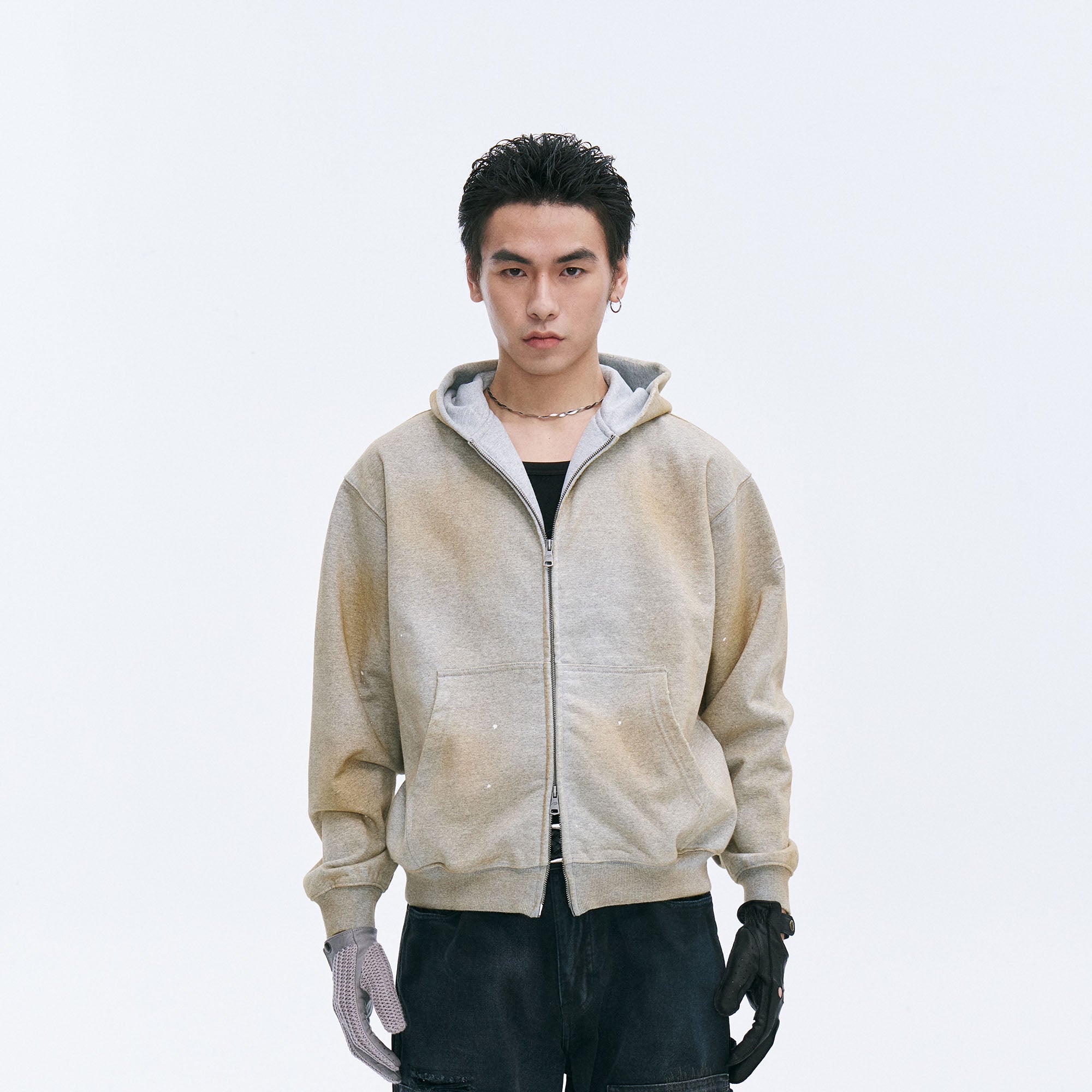 CATSSTAC Rugged Wash Zip Hoodie, premium urban and streetwear designers apparel on PROJECTISR.com, CATSSTAC