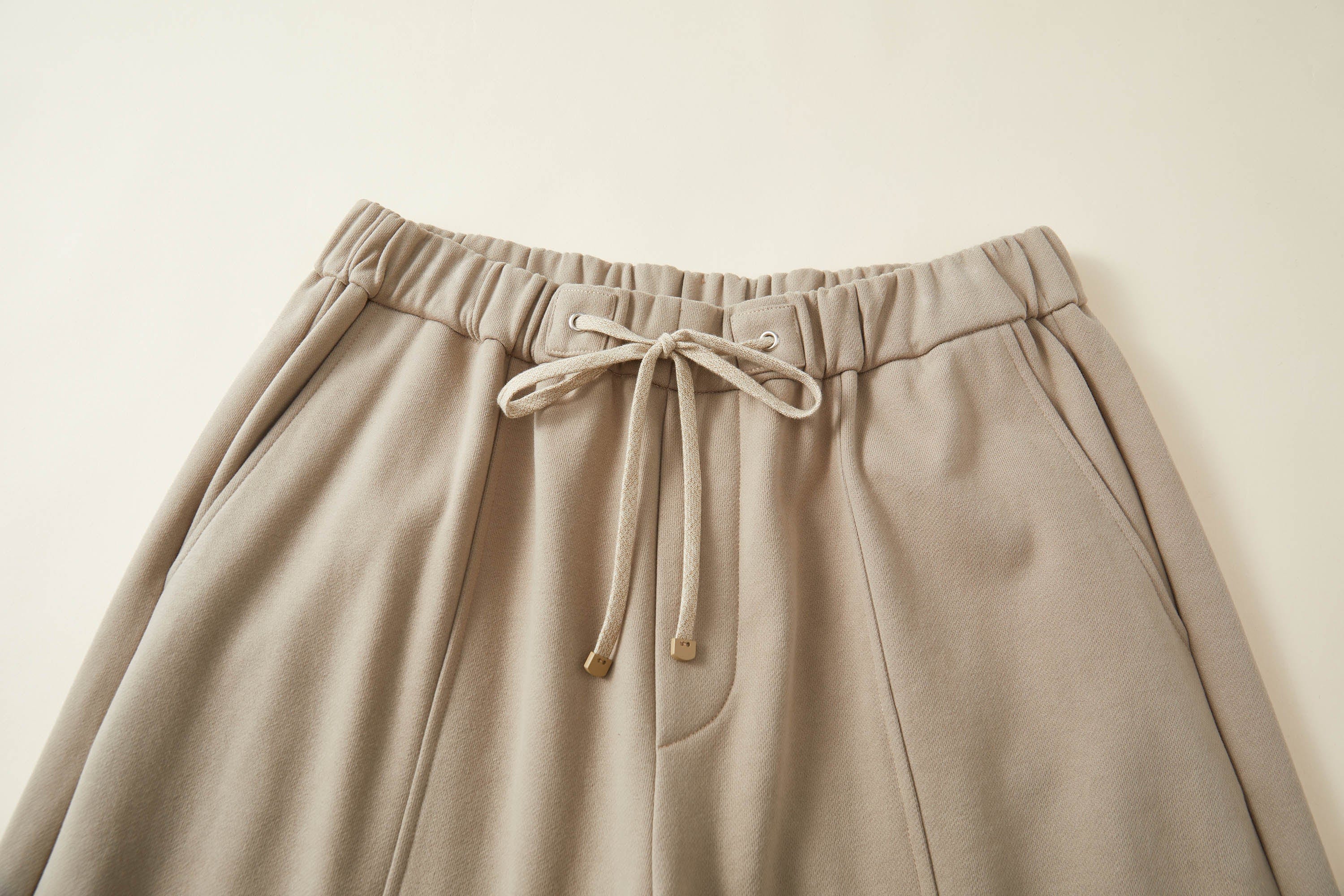 OPICLOTH Essential Fleece-Lined Spliced Wide-Leg Pants