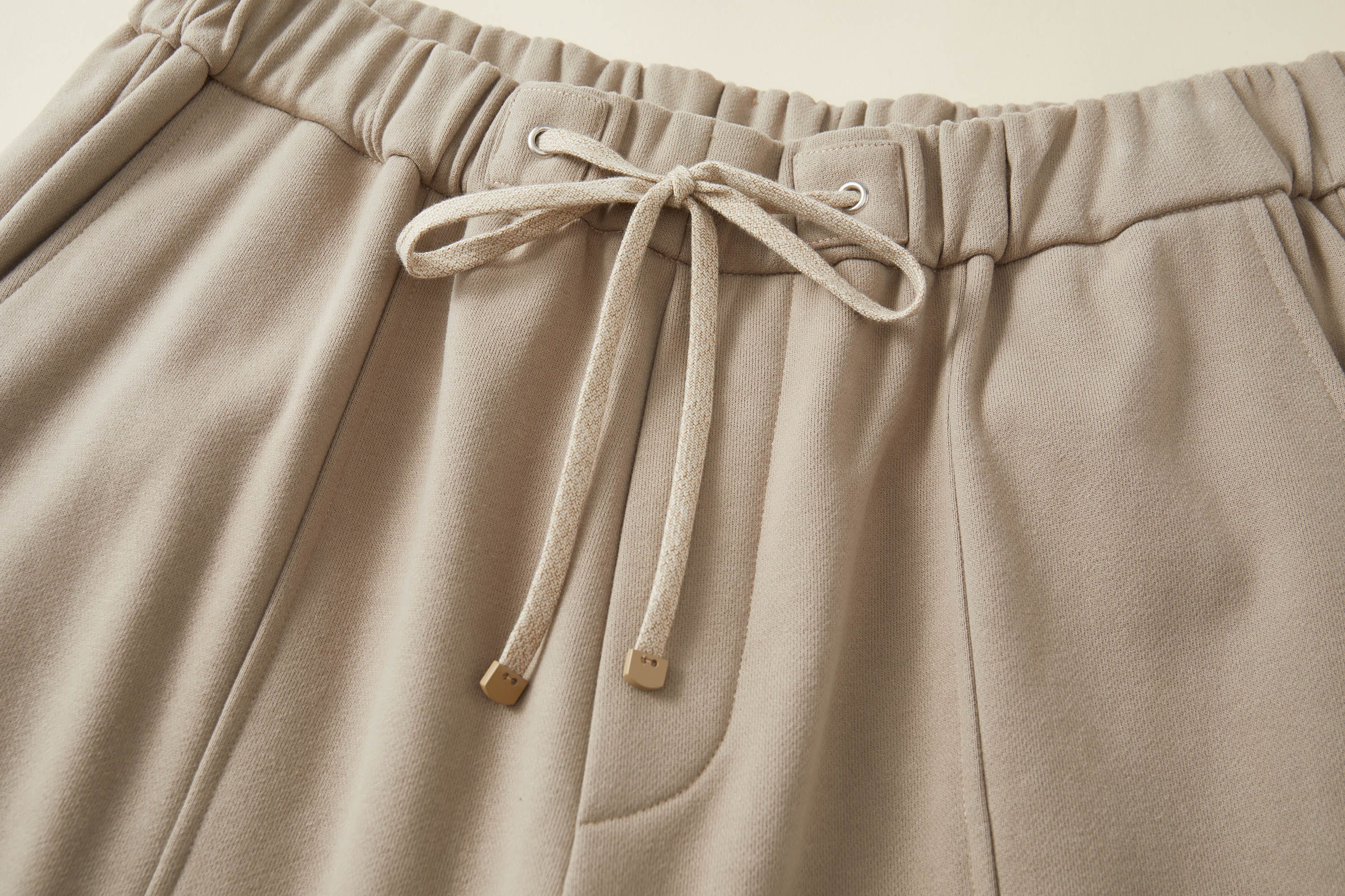 OPICLOTH Essential Fleece-Lined Spliced Wide-Leg Pants