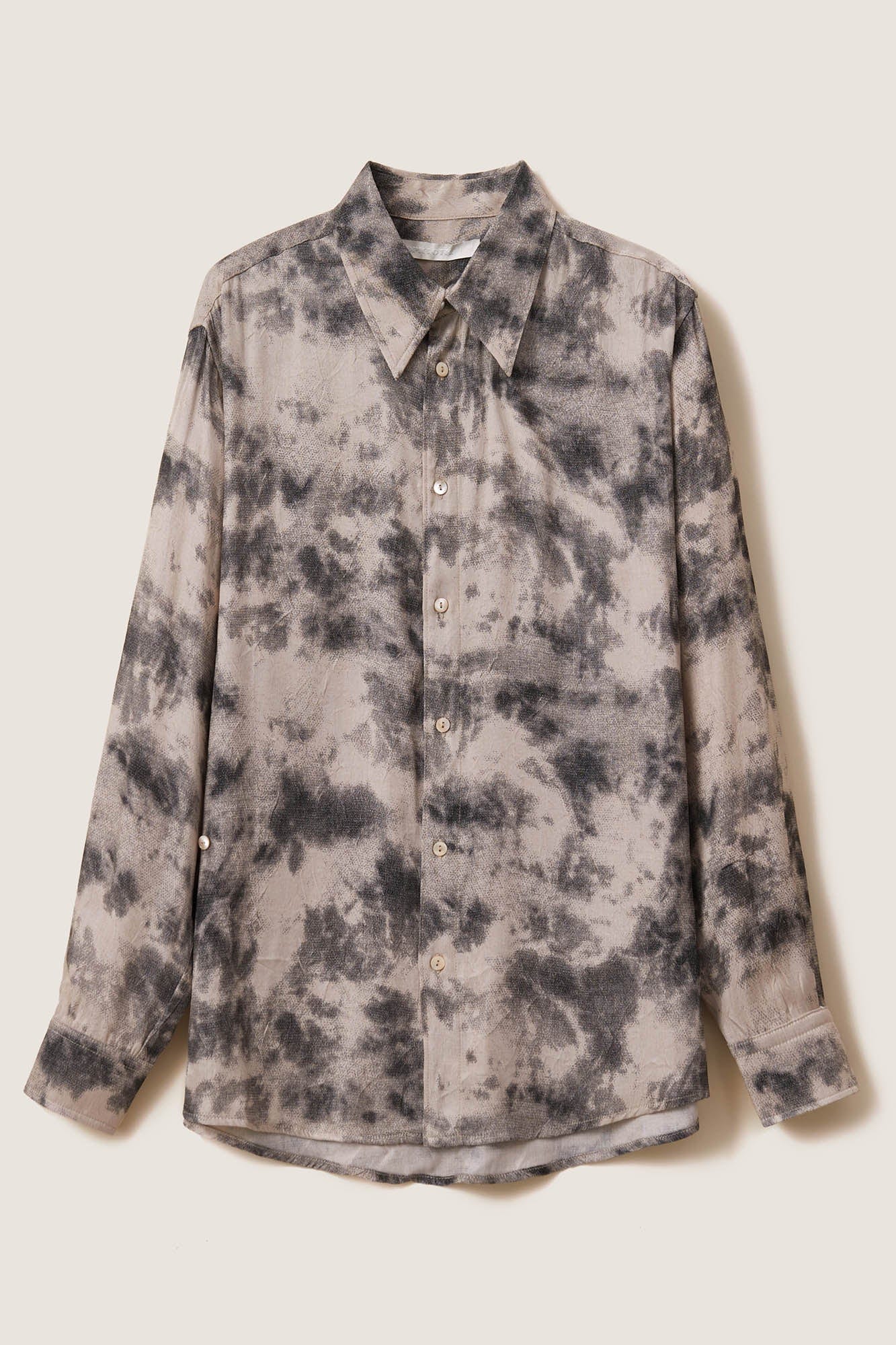 OPICLOTH Twist-Front Tie-Dye Shirt