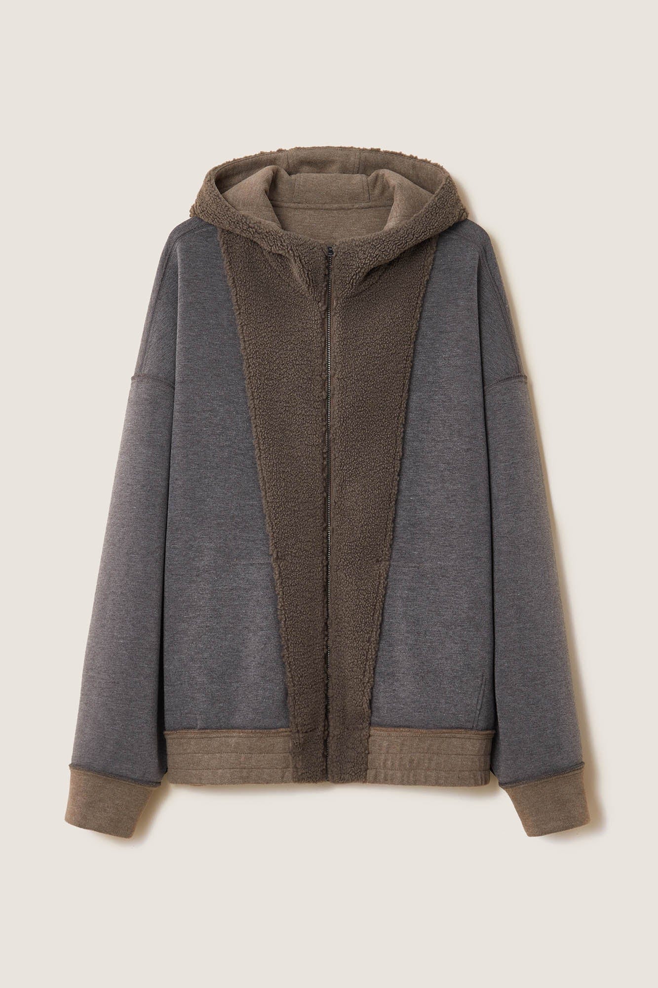 OPICLOTH Fleece-Lined Collared Hooded Jacket