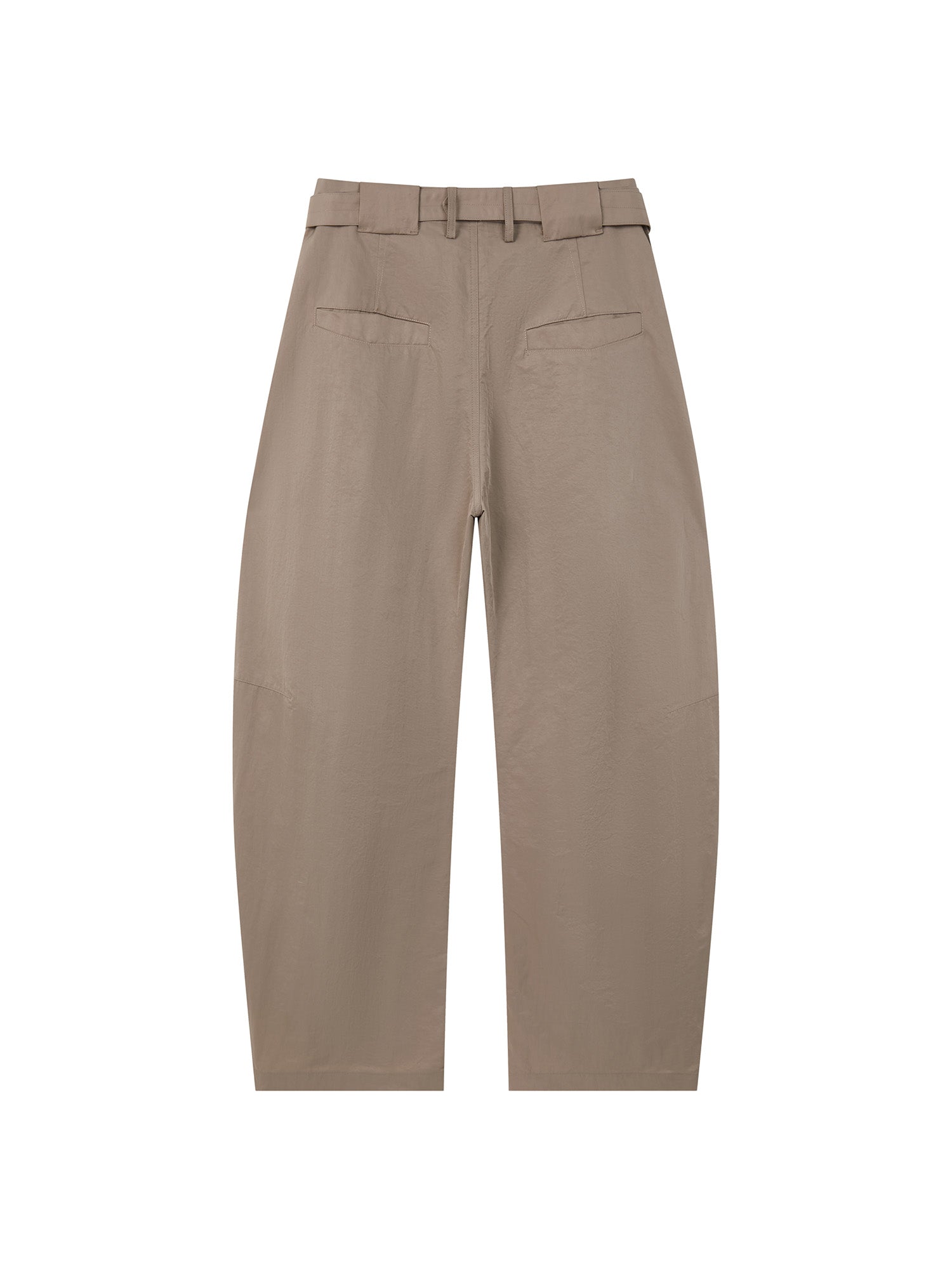 OPICLOTH Pleat Belted Curve Trousers