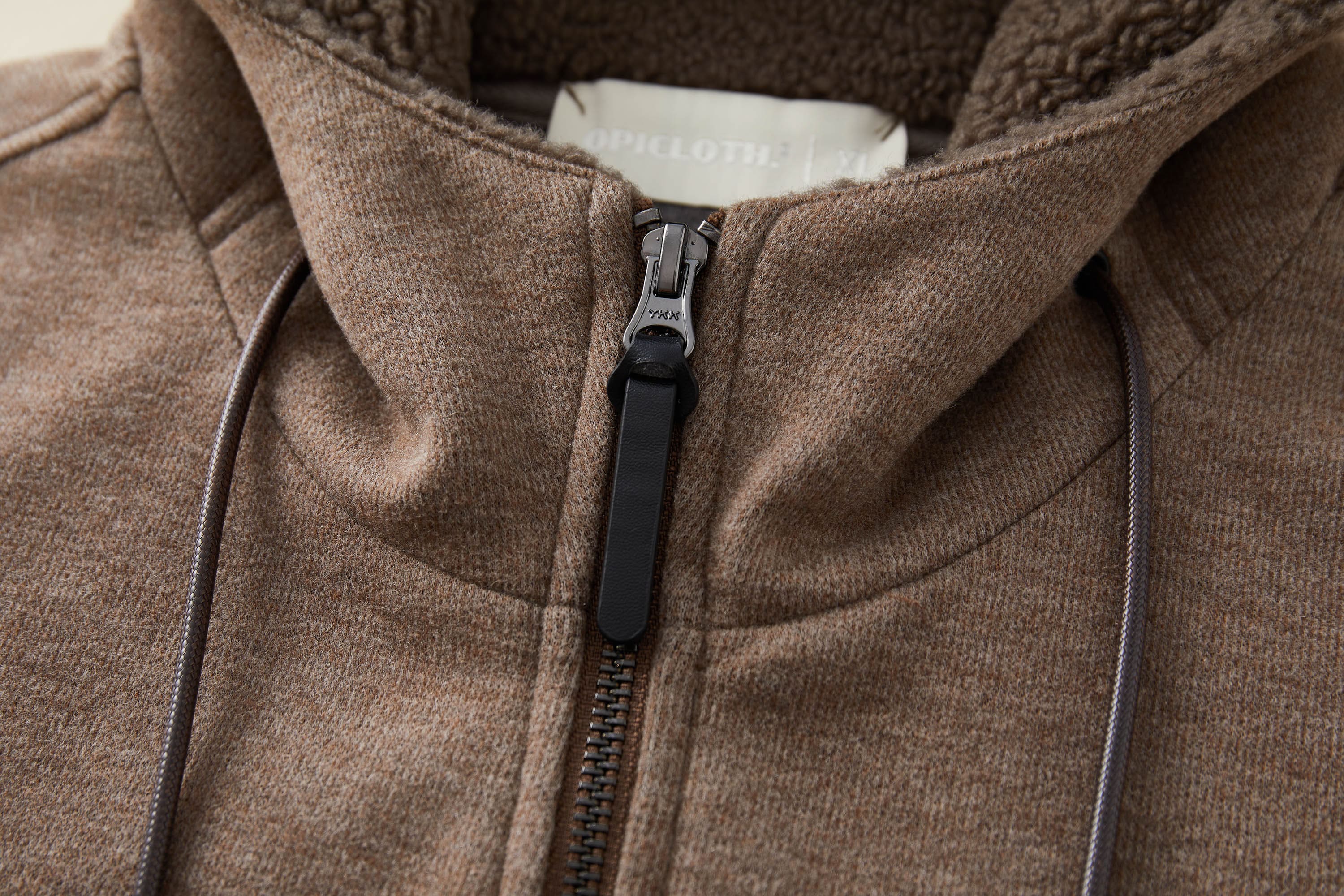 OPICLOTH Fleece-Lined Collared Hooded Jacket