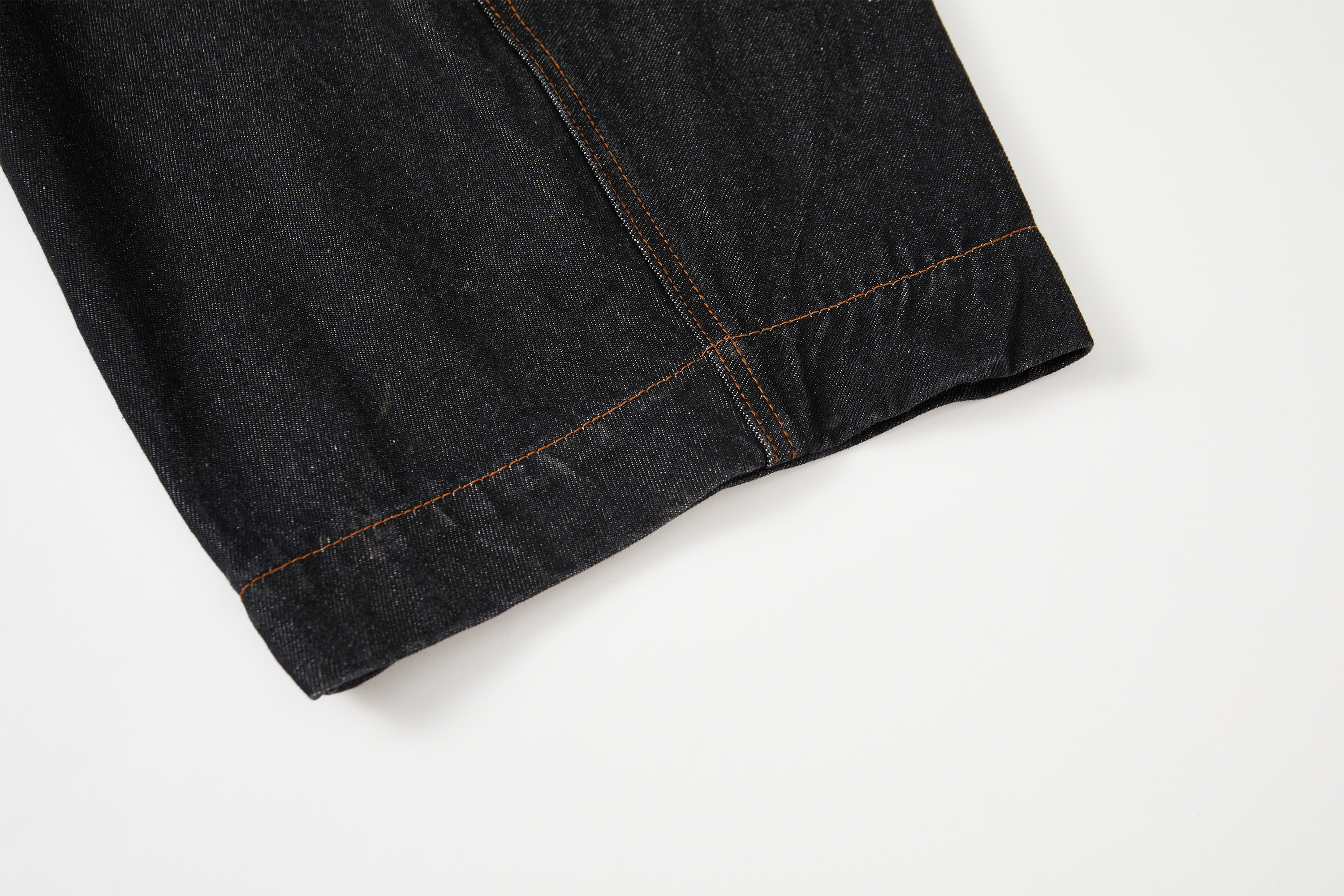 OPICLOTH Curved Panel Oversized Raw Jeans, premium urban and streetwear designers apparel on PROJECTISR.com, OPICLOTH