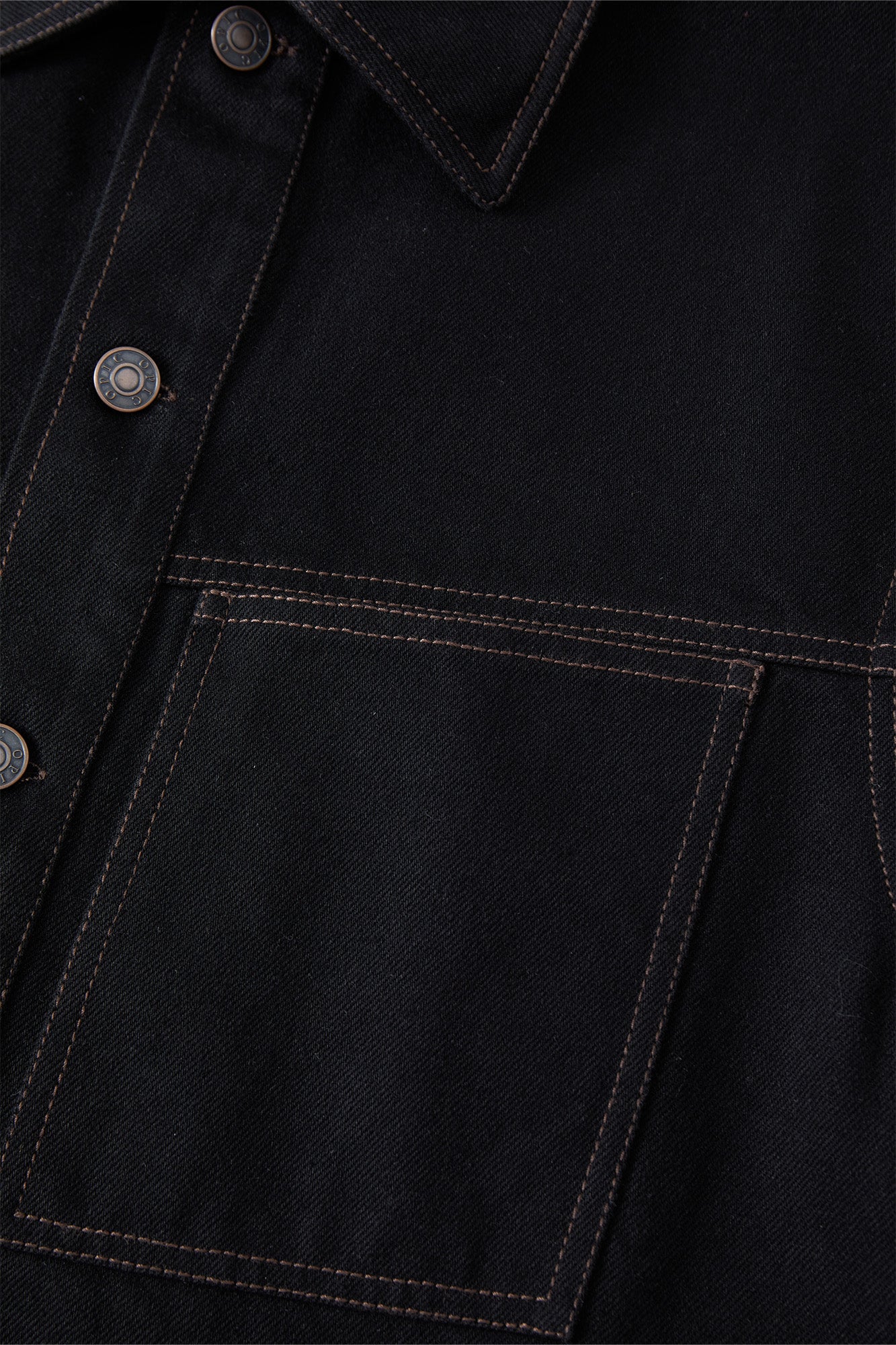 OPICLOTH Washed Patch-Pockets Curved-Cuffs Jacket