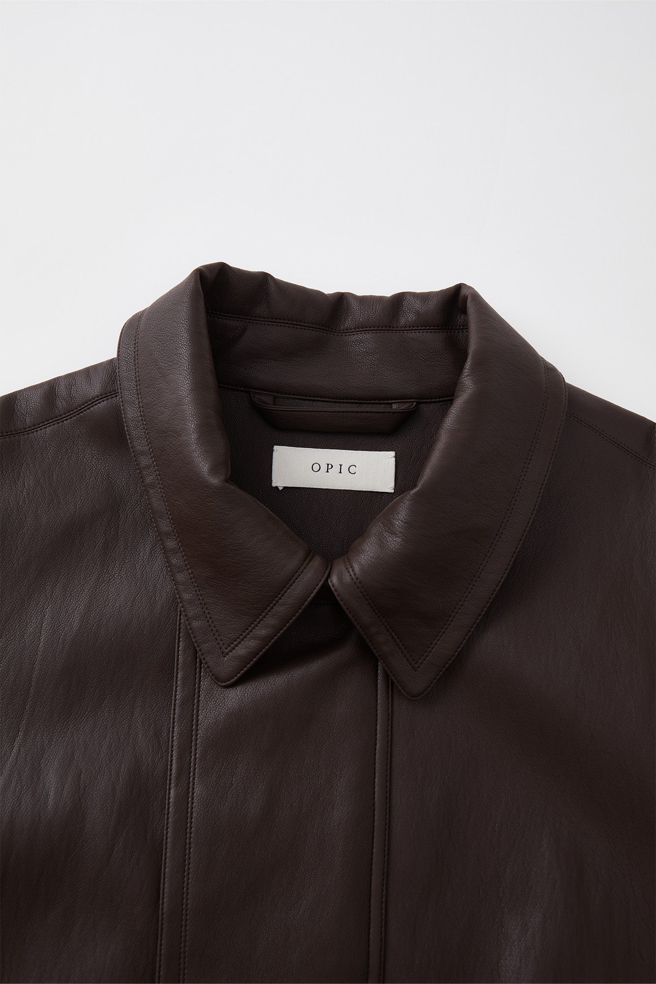OPICLOTH Soft-Tanned Drawstring Faux Leather Jacket
