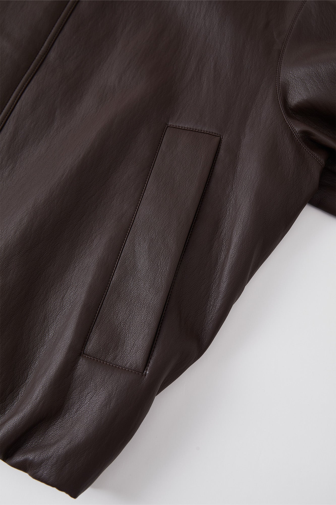 OPICLOTH Soft-Tanned Drawstring Faux Leather Jacket