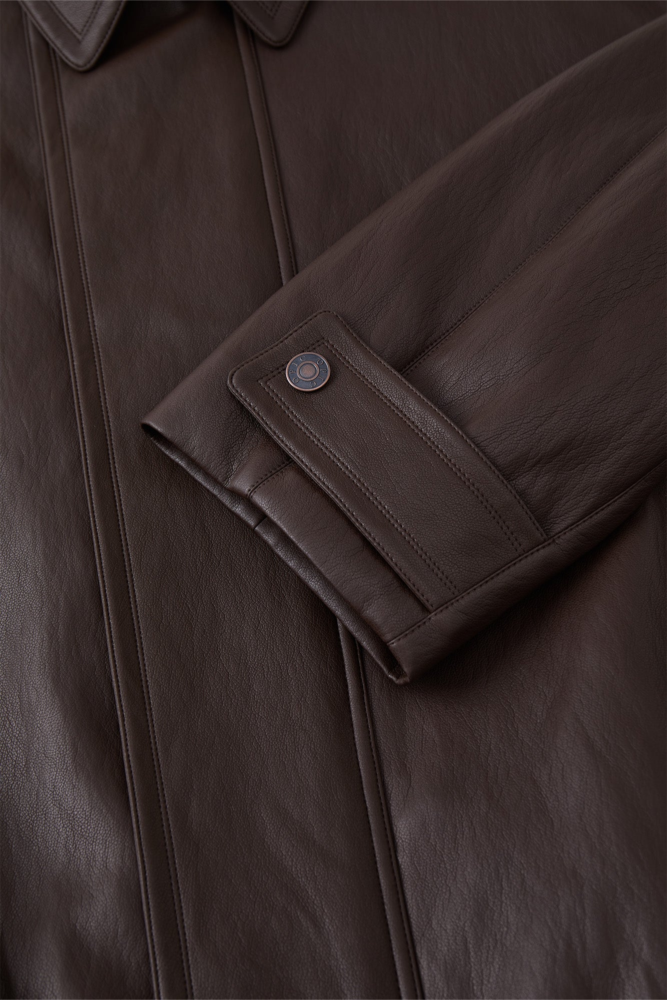 OPICLOTH Soft-Tanned Drawstring Faux Leather Jacket