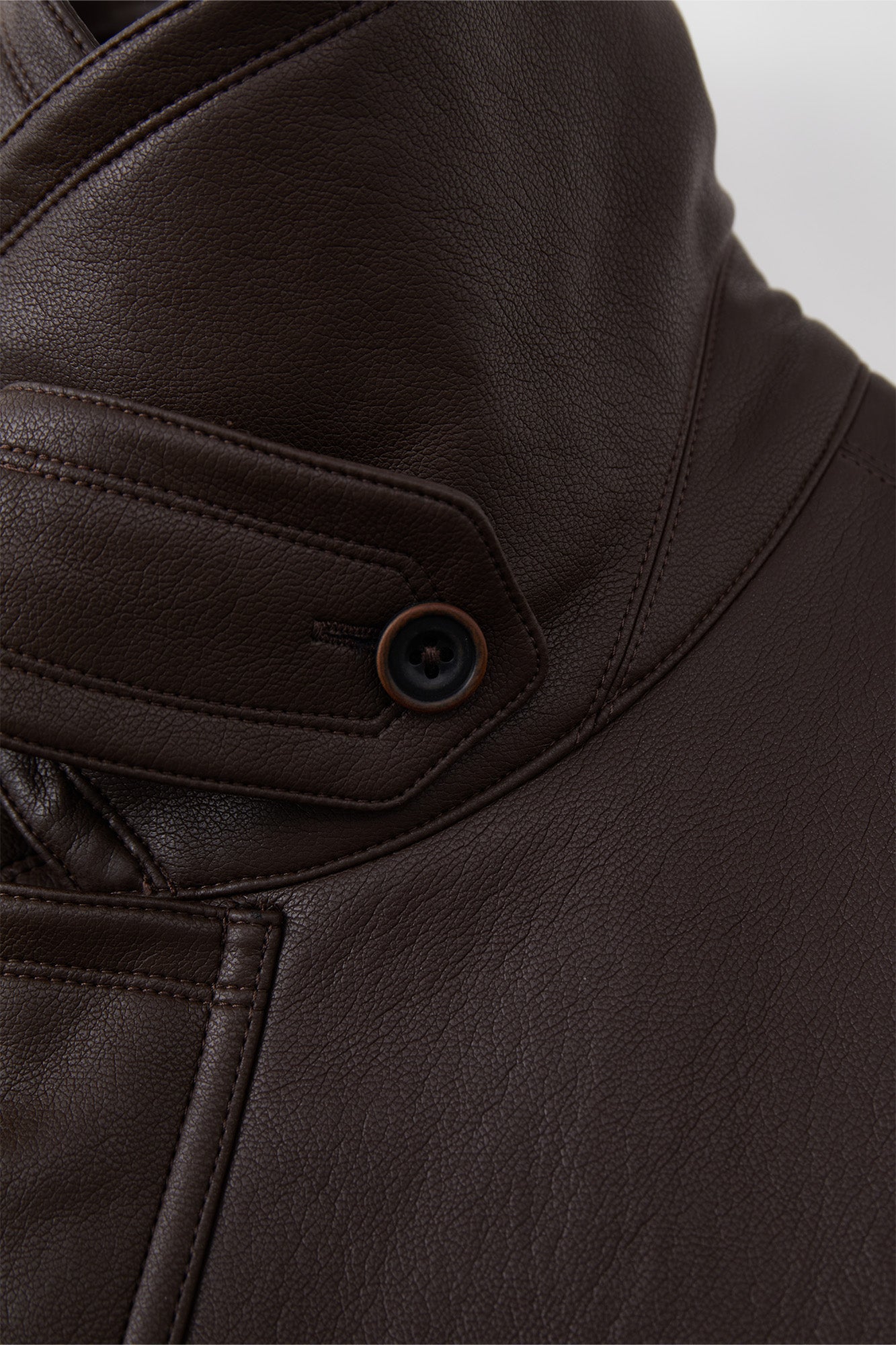OPICLOTH Soft-Tanned Drawstring Faux Leather Jacket