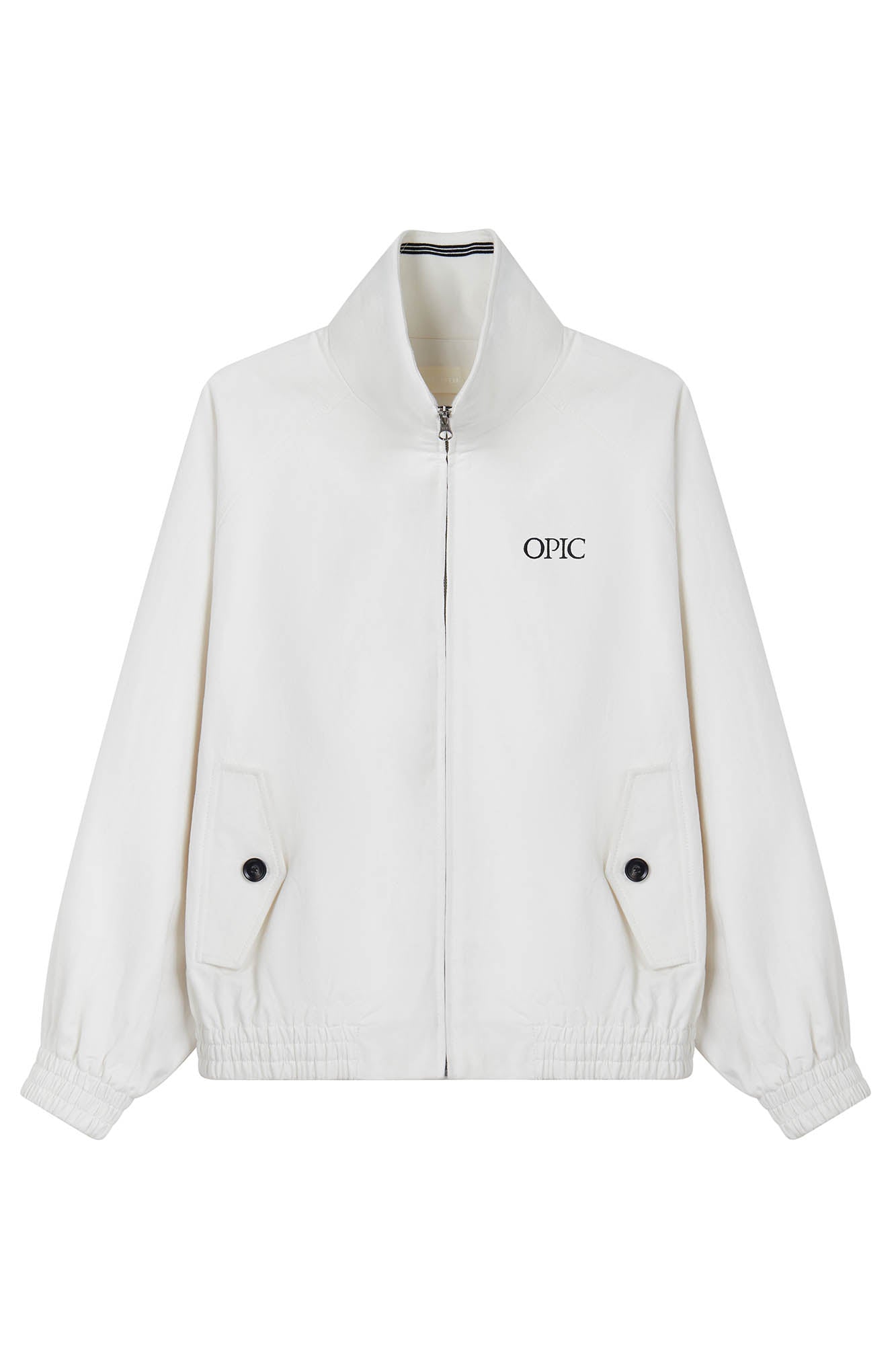 OPICLOTH Embroidered Logo Stand Collar Raglan Jacket