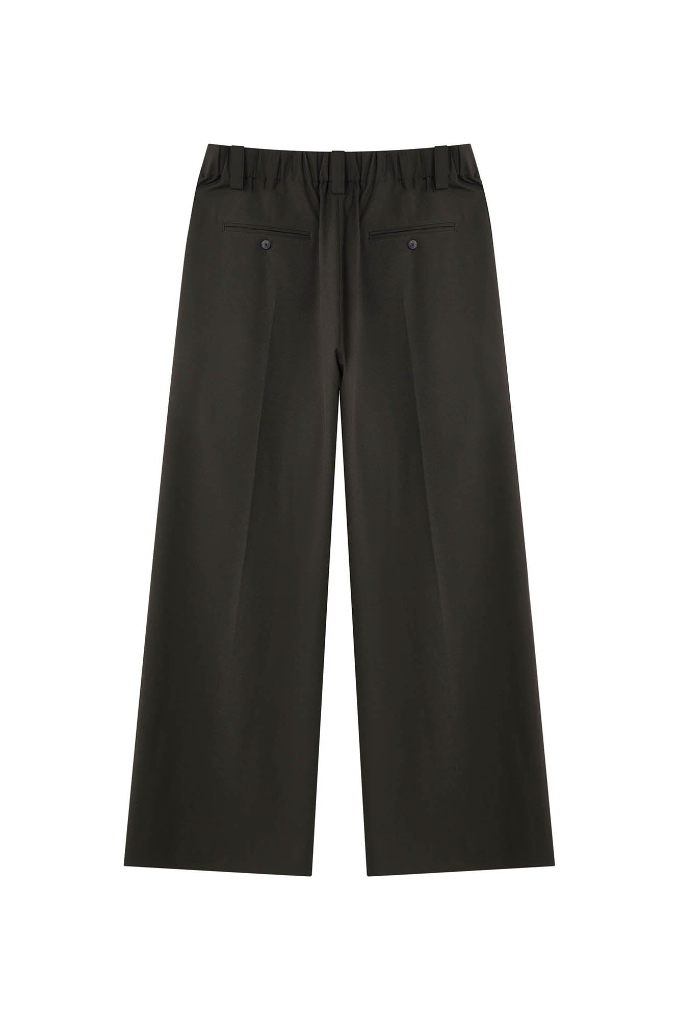 OPICLOTH Pleated Tapered Waist Straight-Leg Trousers