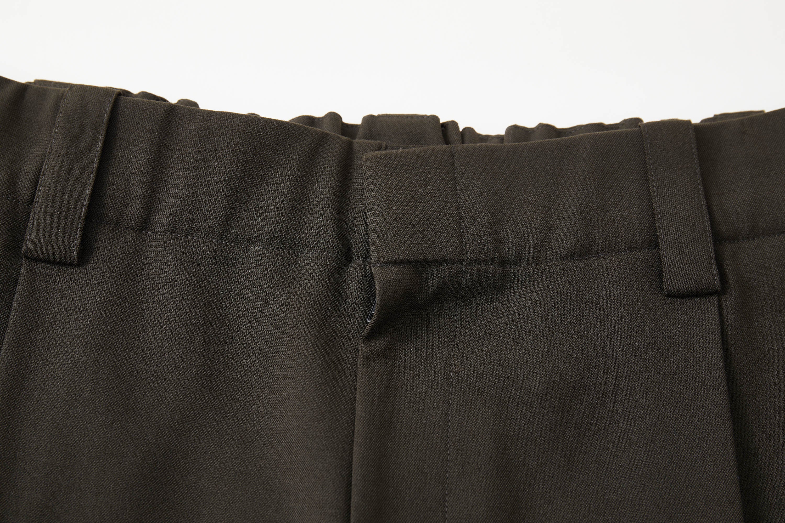 OPICLOTH Pleated Tapered Waist Straight-Leg Trousers