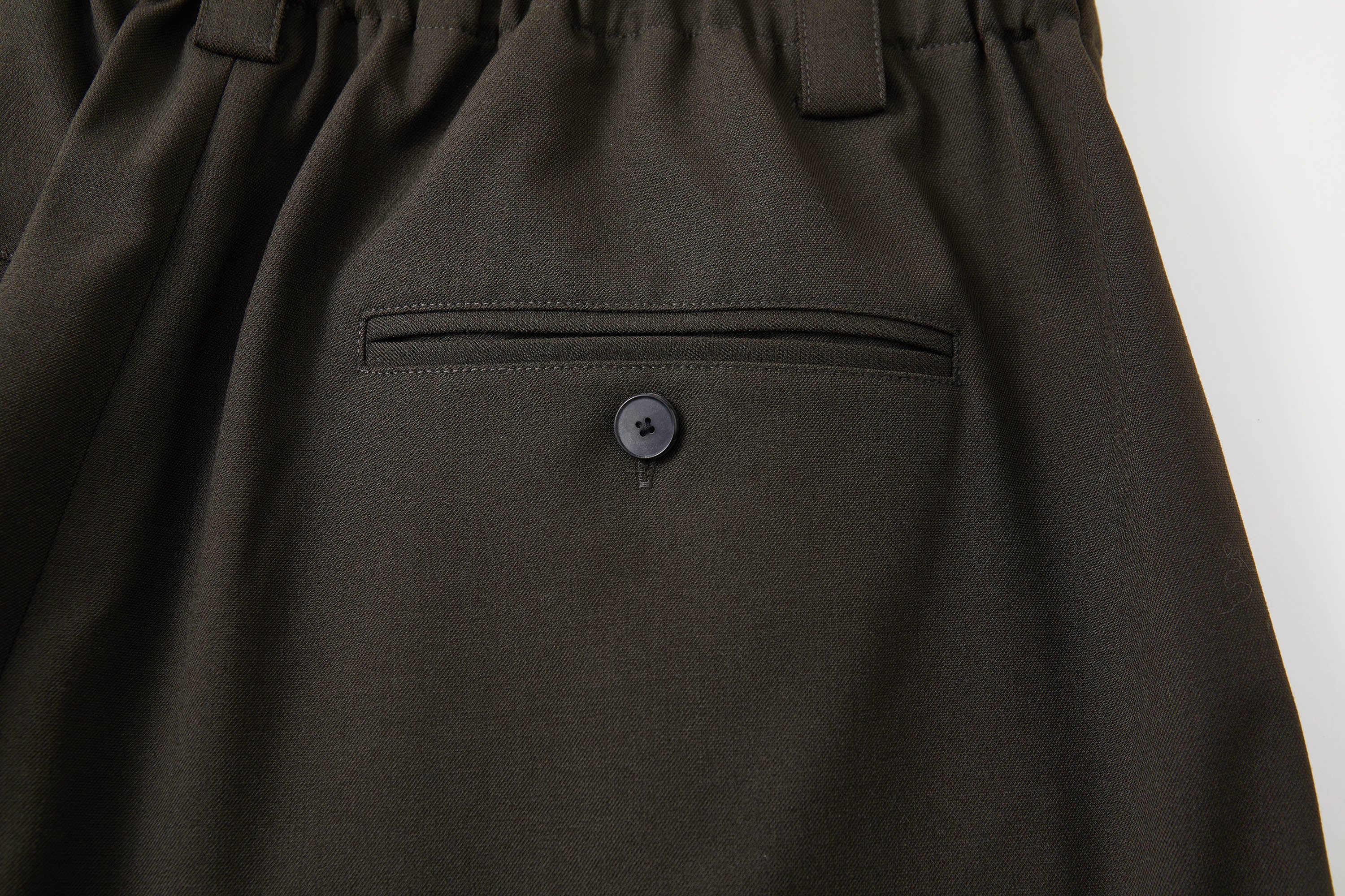 OPICLOTH Pleated Tapered Waist Straight-Leg Trousers