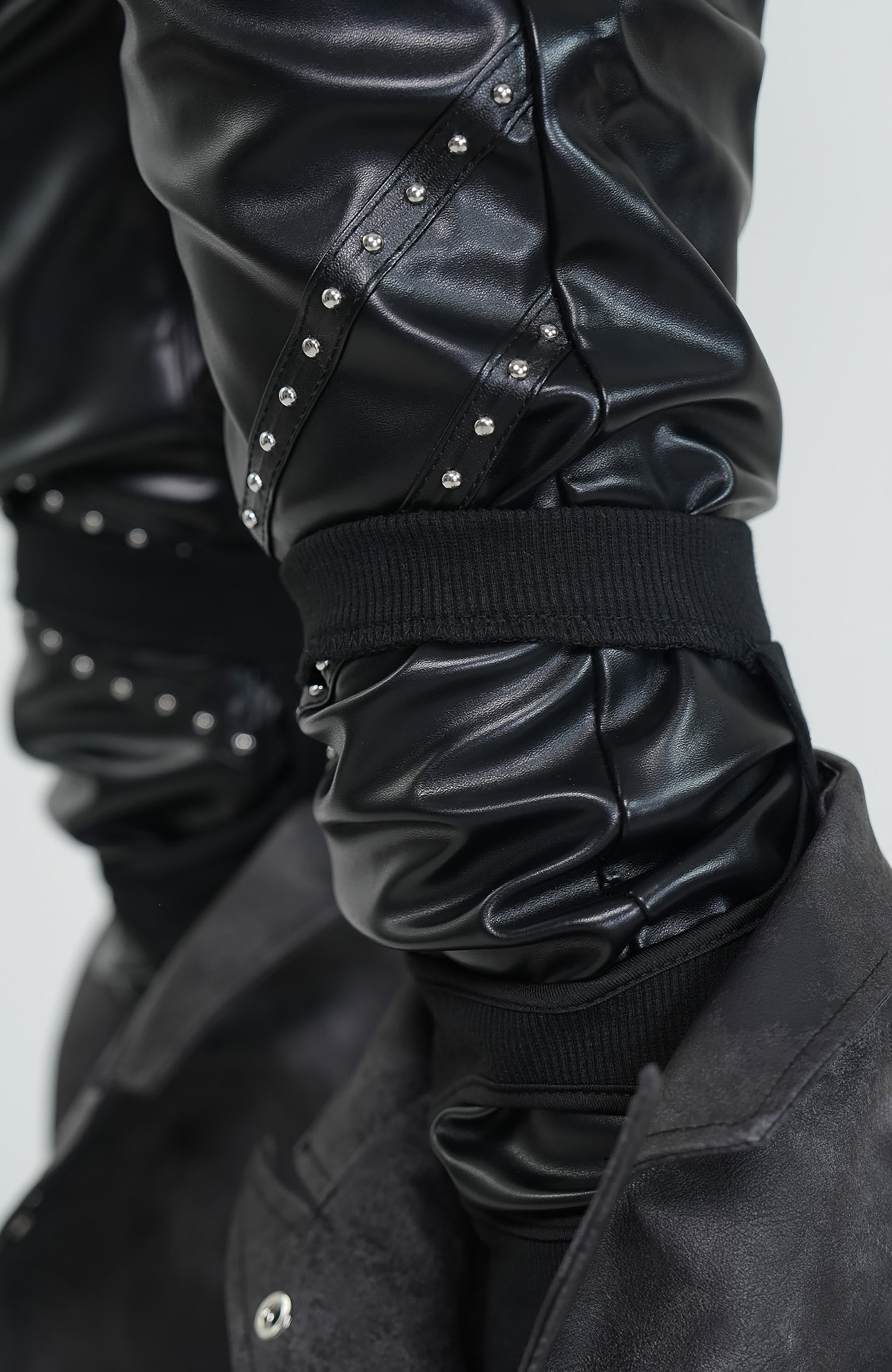 VE2 Convertible Moto Faux Leather Flare Pants