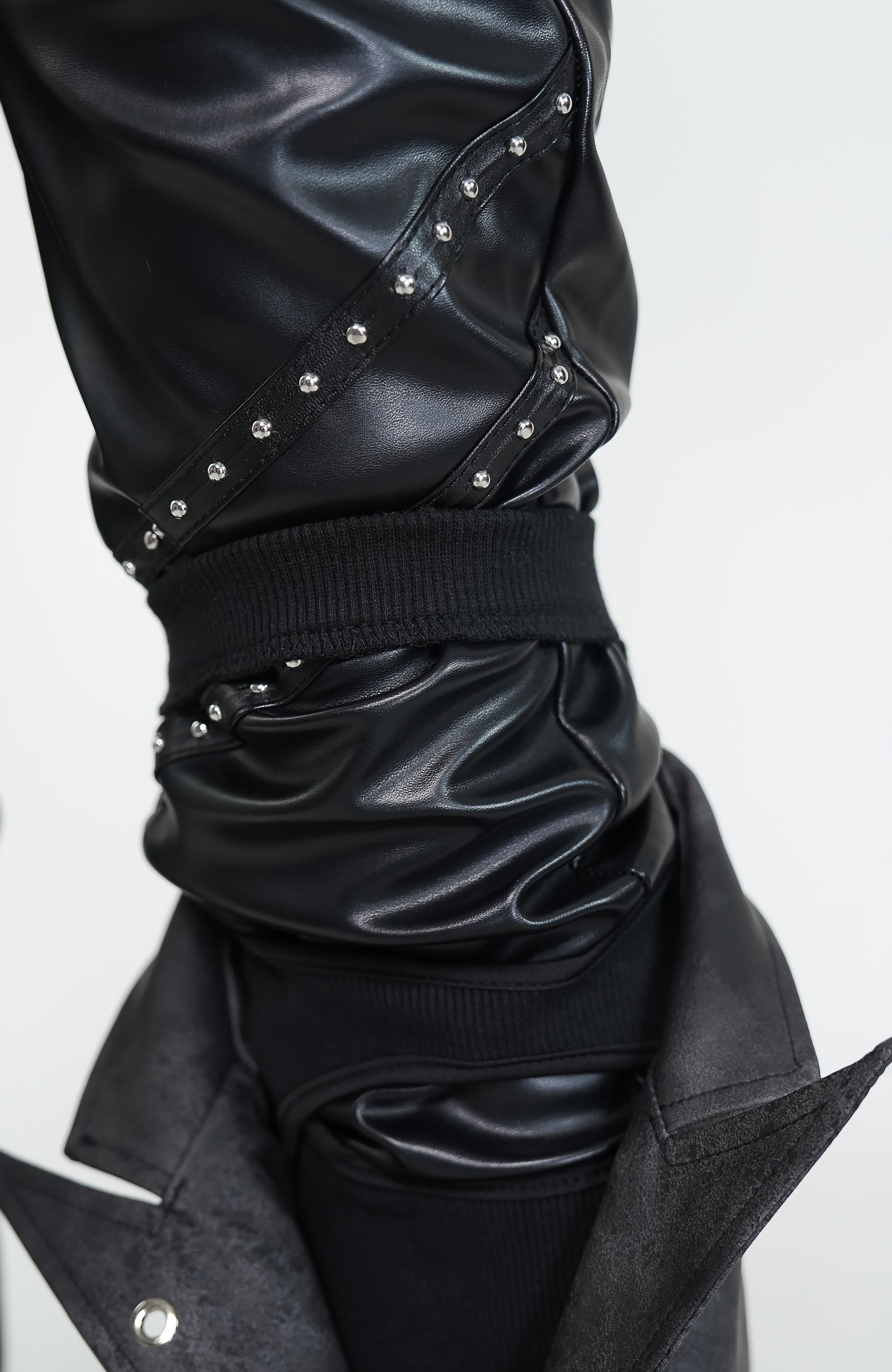 VE2 Convertible Moto Faux Leather Flare Pants