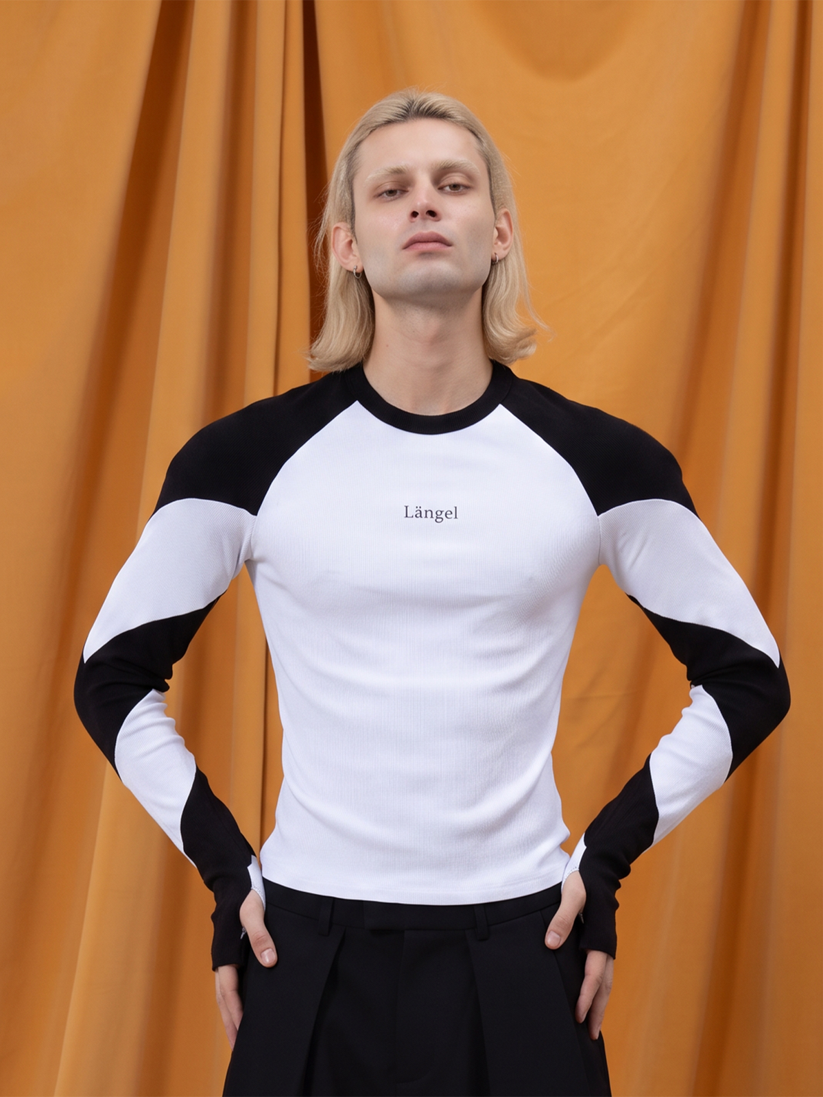 CLP Spiral Spliced Slim-Fit Long-Sleeve Tee
