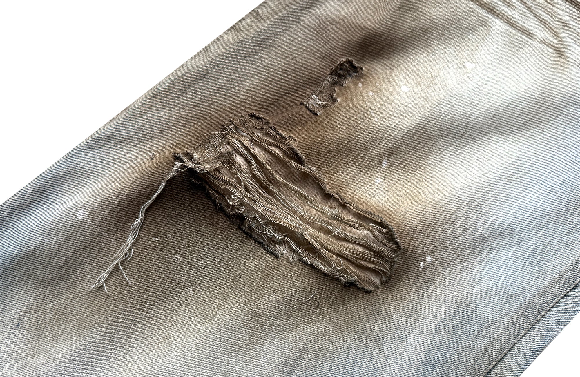 CINDER VEIN Distressed Washed Crinkled Spliced Faux Leather Waistband Jeans