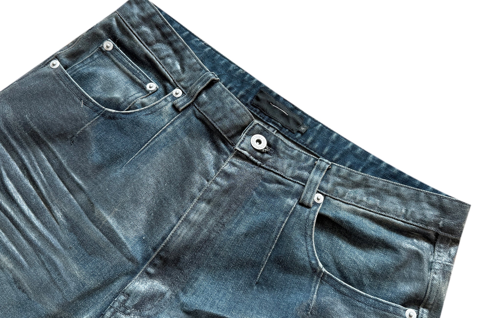 CINDER VEIN Washed Whisker-Effect Spray Paint Straight-Leg Jeans