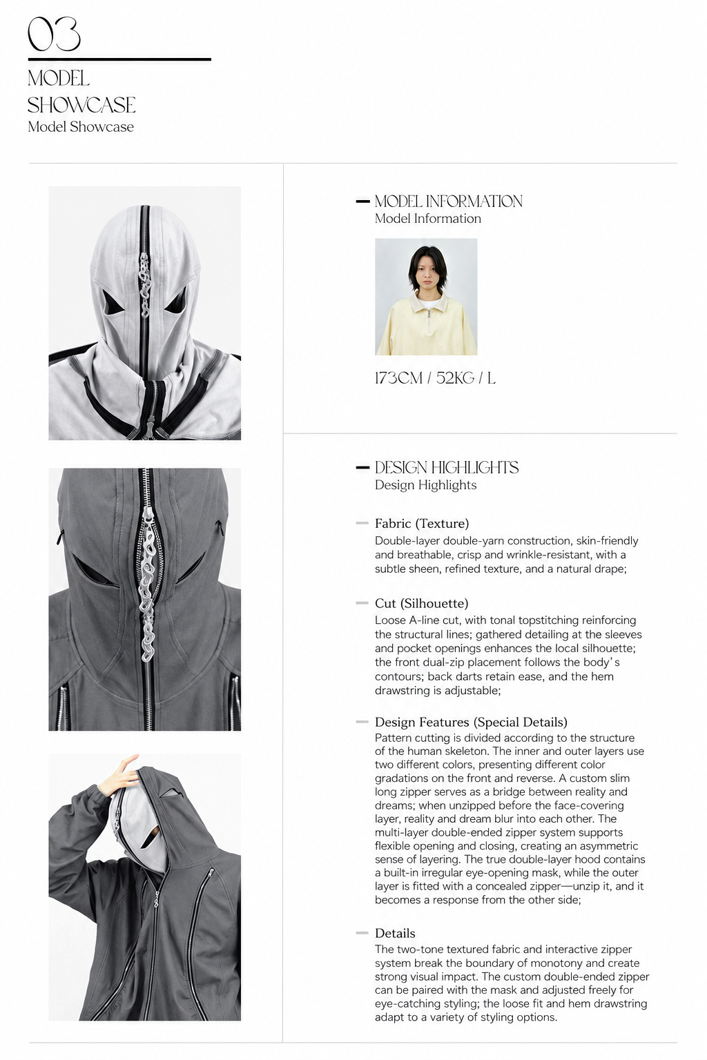 RELABEL Layered Multi-Zip Mask Hood Jacket Gray