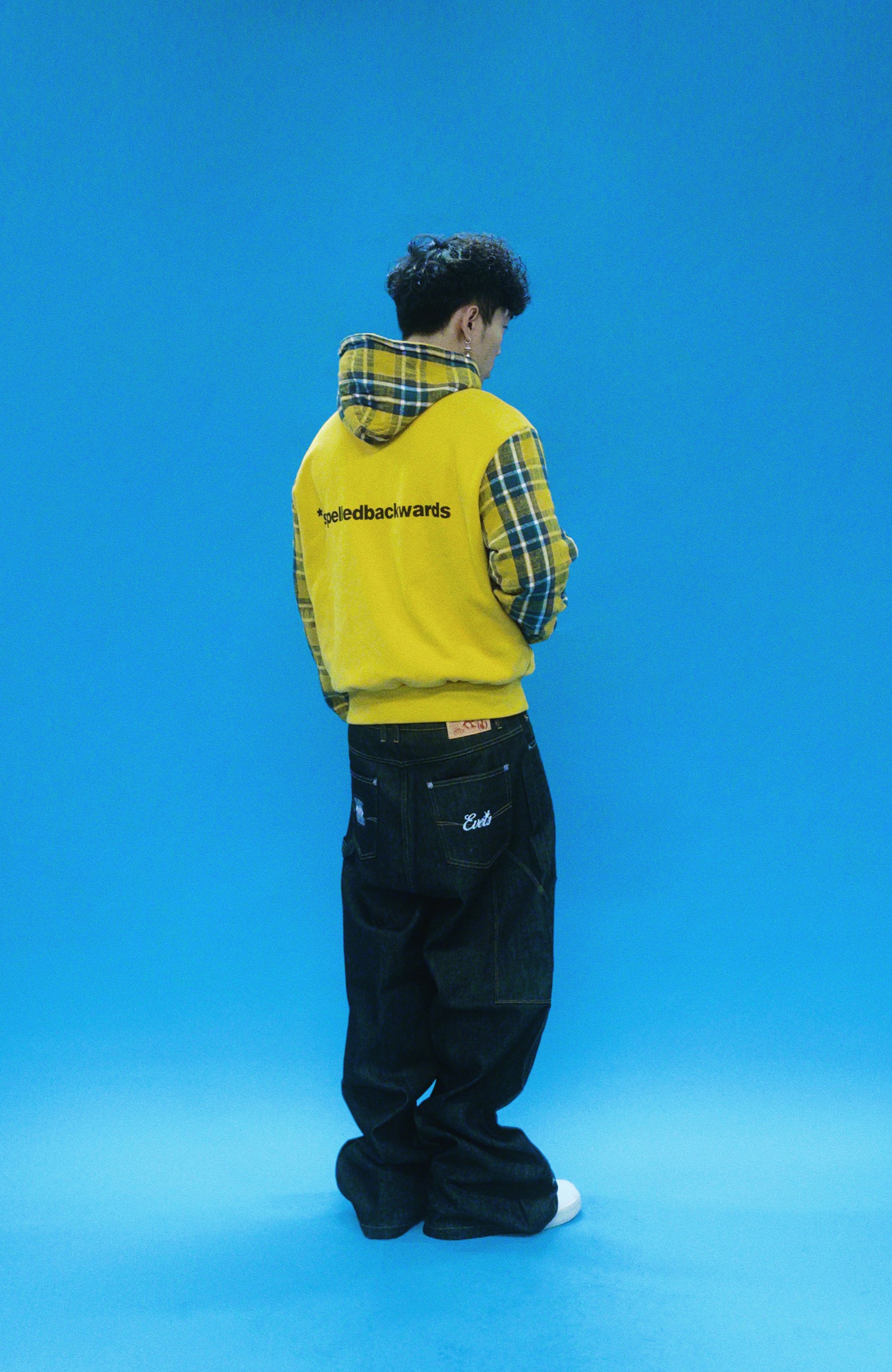 EVETS Plaid Panel Zip-Up Street Hoodie, premium urban and streetwear designers apparel on PROJECTISR.com, EVETS