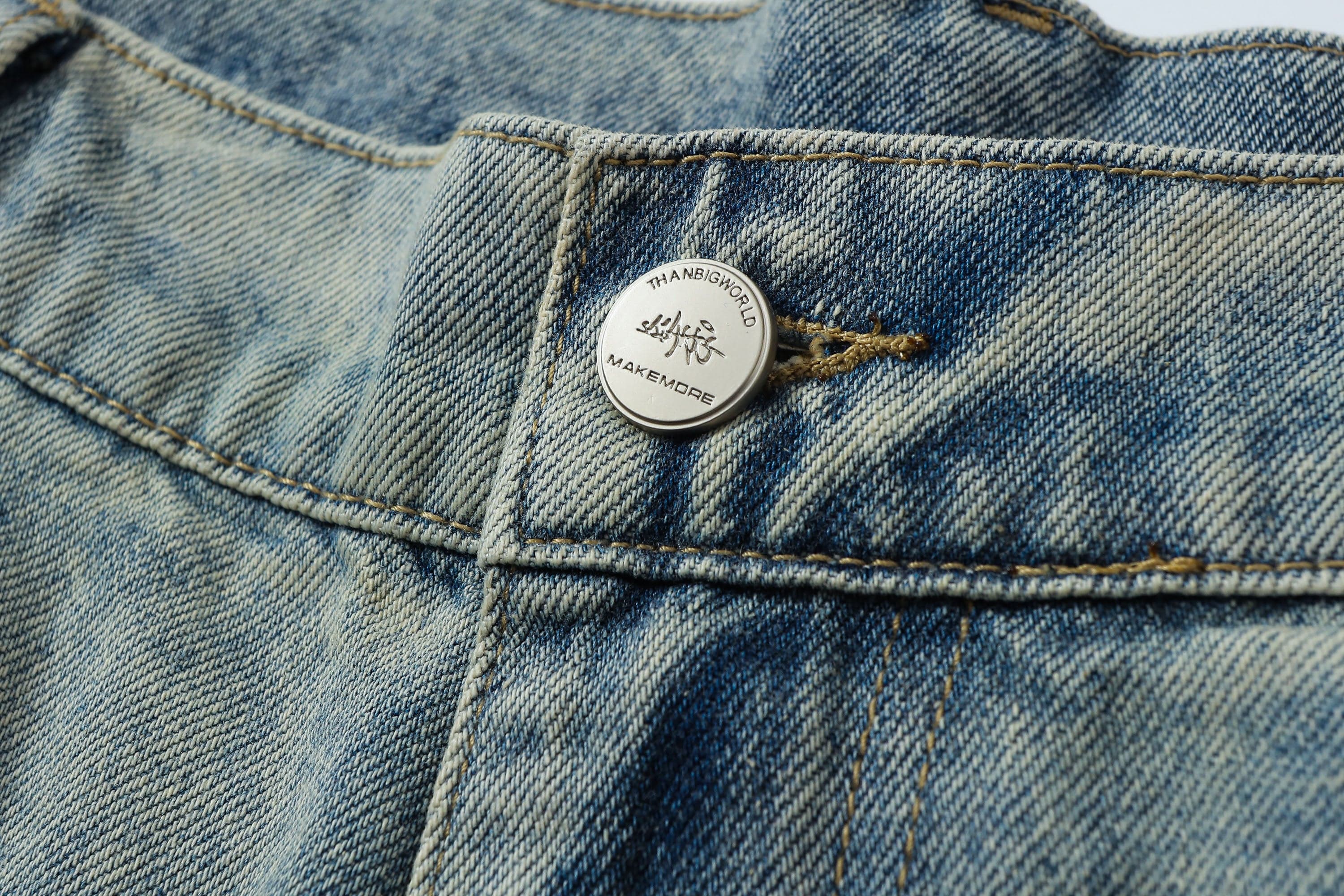 MAKEMORE Gradient Washed Wide-Leg Cargo Jeans, premium urban and streetwear designers apparel on PROJECTISR.com, MAKEMORE