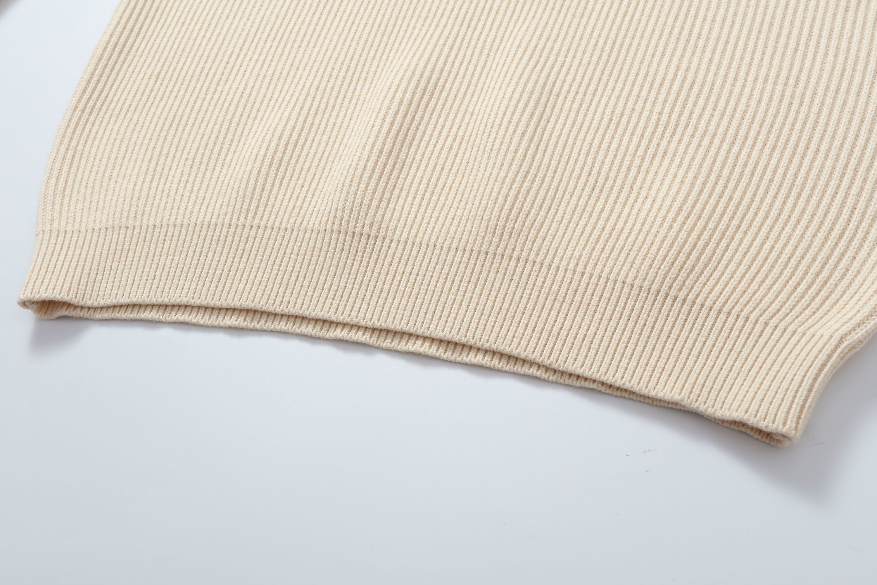 MAKEMORE Embossed Logo Rib Sweater