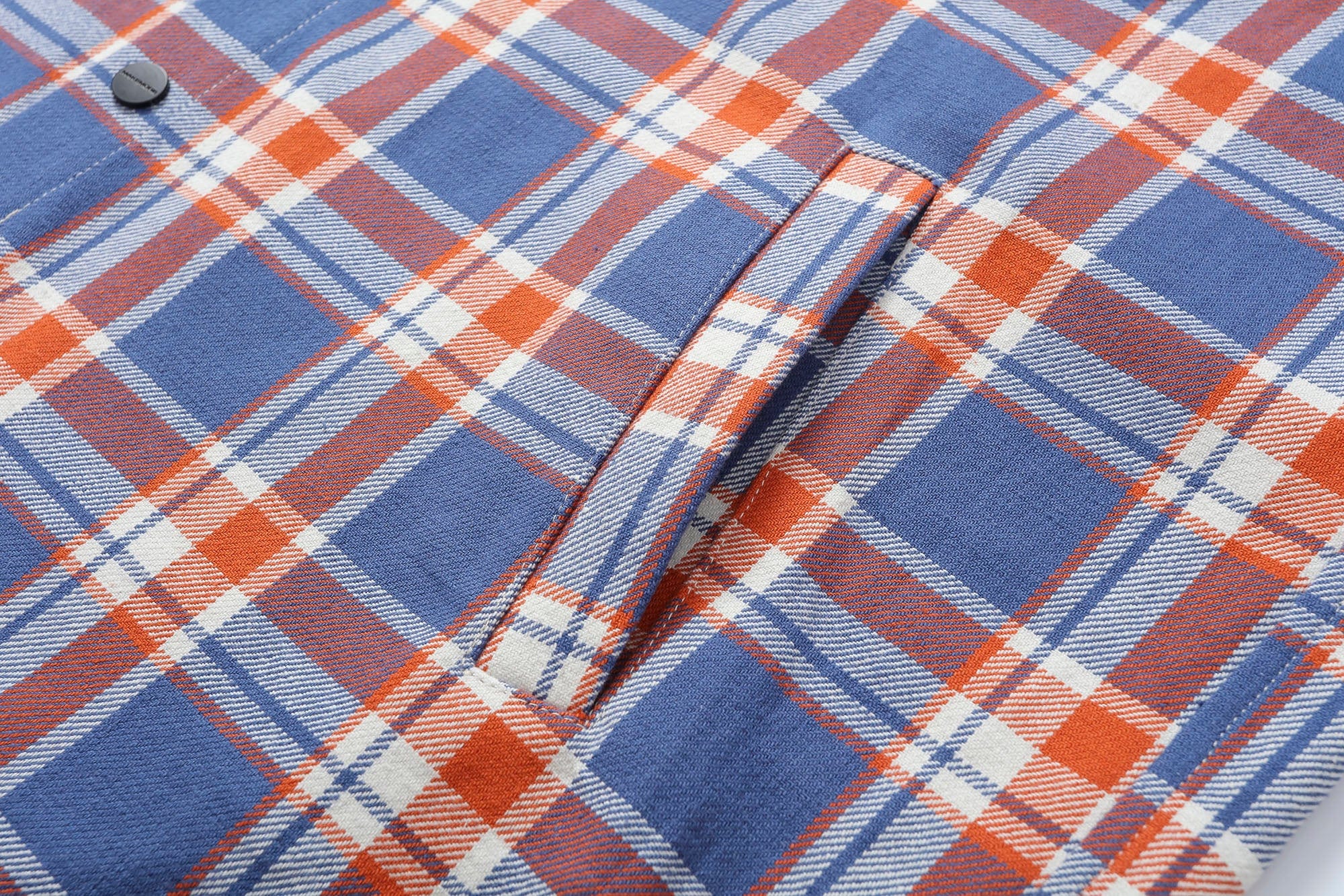 MAKEMORE Flap Pocket Plaid LOGO Patch Shirt, premium urban and streetwear designers apparel on PROJECTISR.com, MAKEMORE