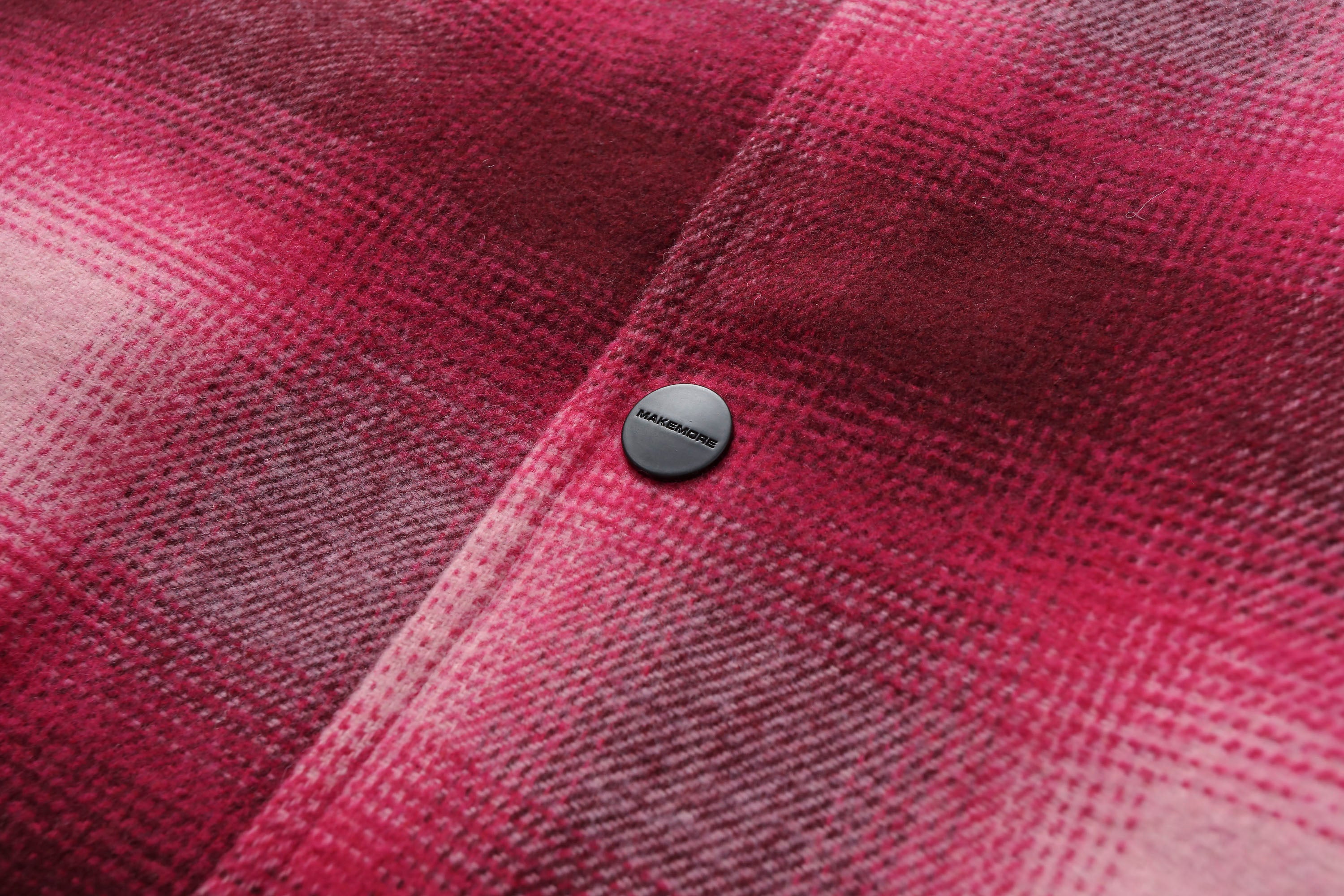 MAKEMORE Detachable Faux Fur Collar Plaid Jacket