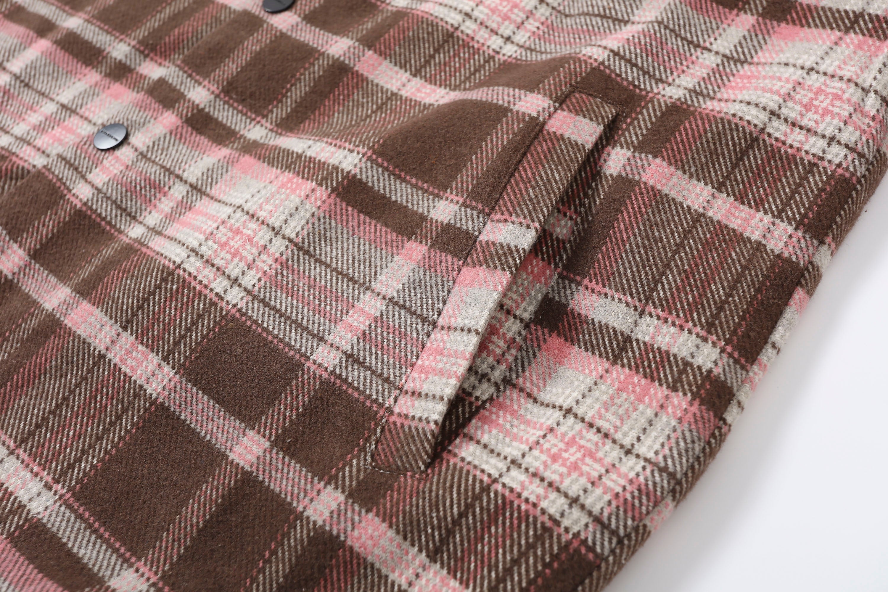 MAKEMORE Plaid Flap Pocket Oversized Shirt