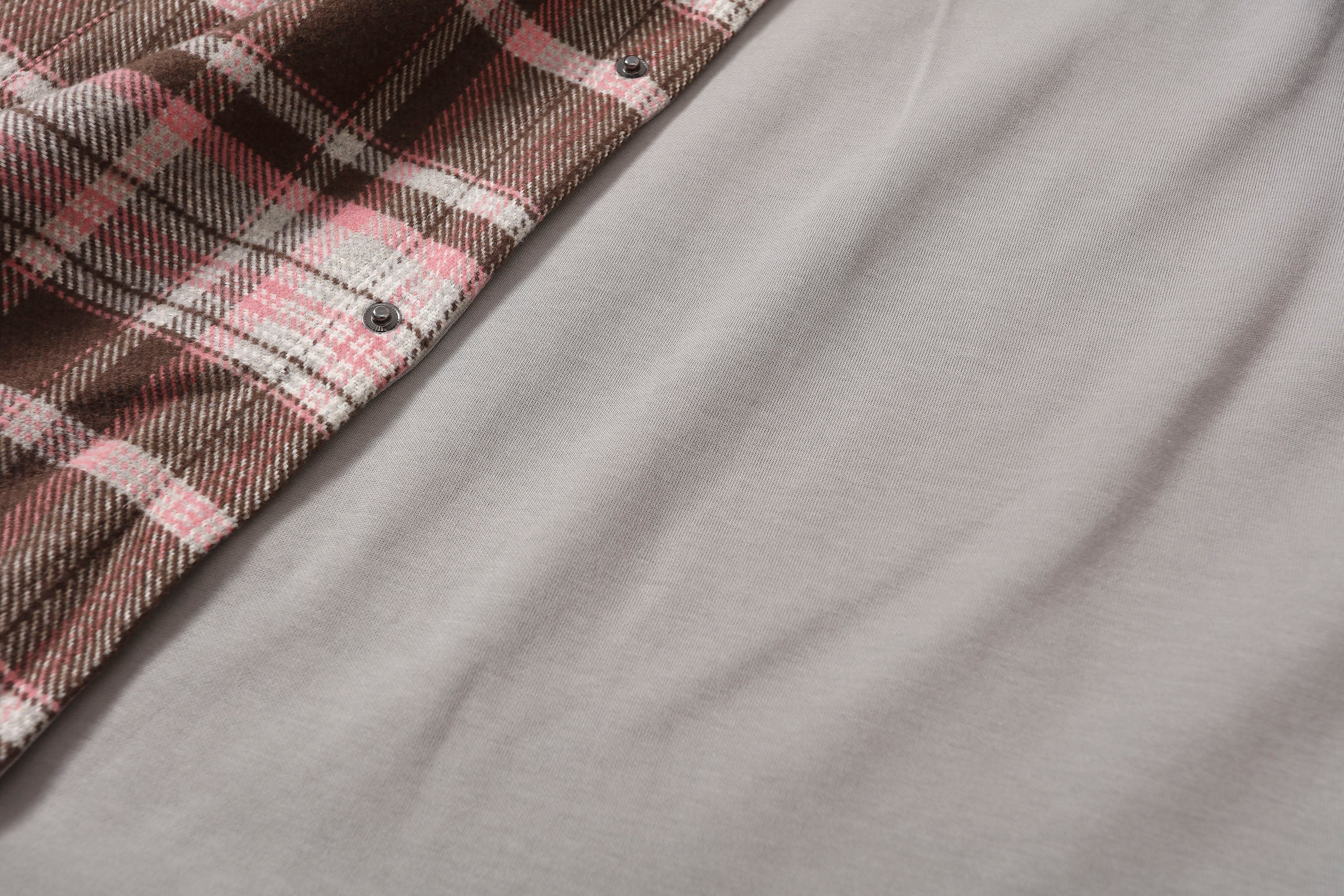 MAKEMORE Plaid Flap Pocket Oversized Shirt