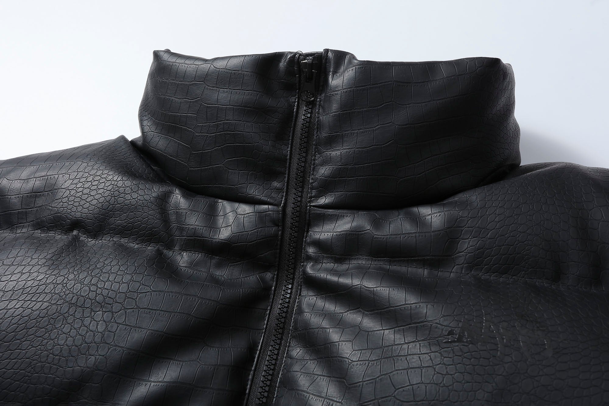 MAKEMORE Croc Embossed PU Down Puffer Jacket